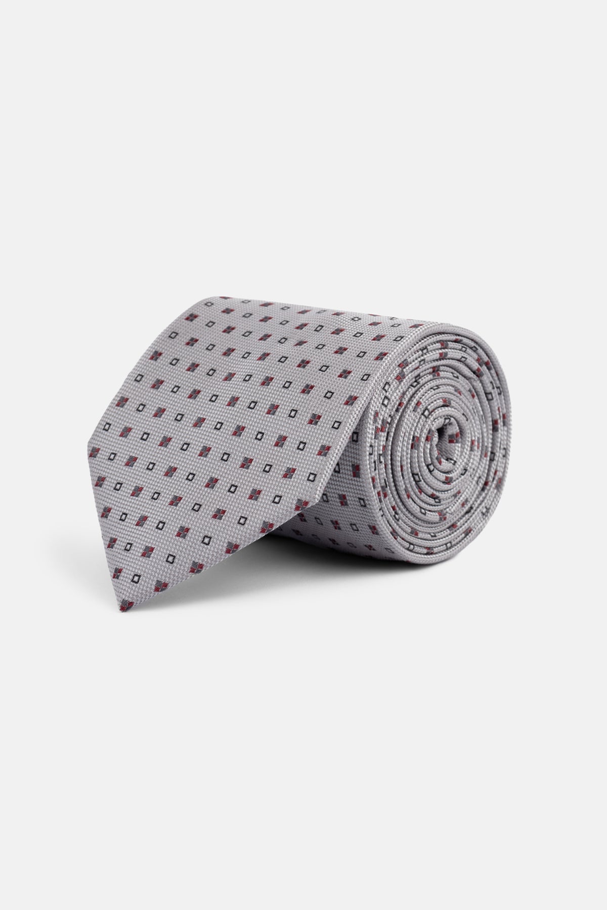 Jacquard Light Gray Tie Necktie with Handkerchief