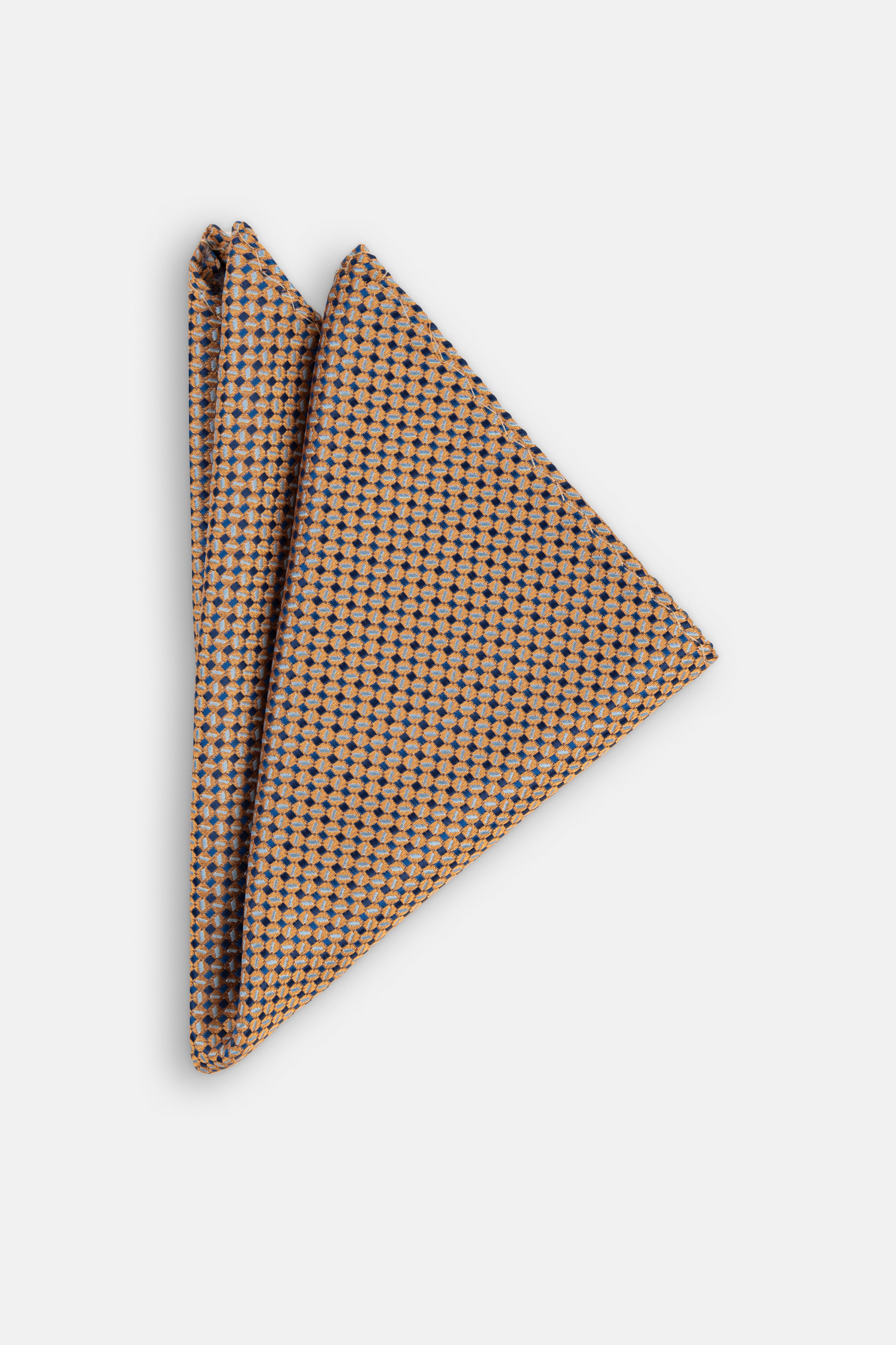 Jacquard Orange Tie Necktie with Handkerchief