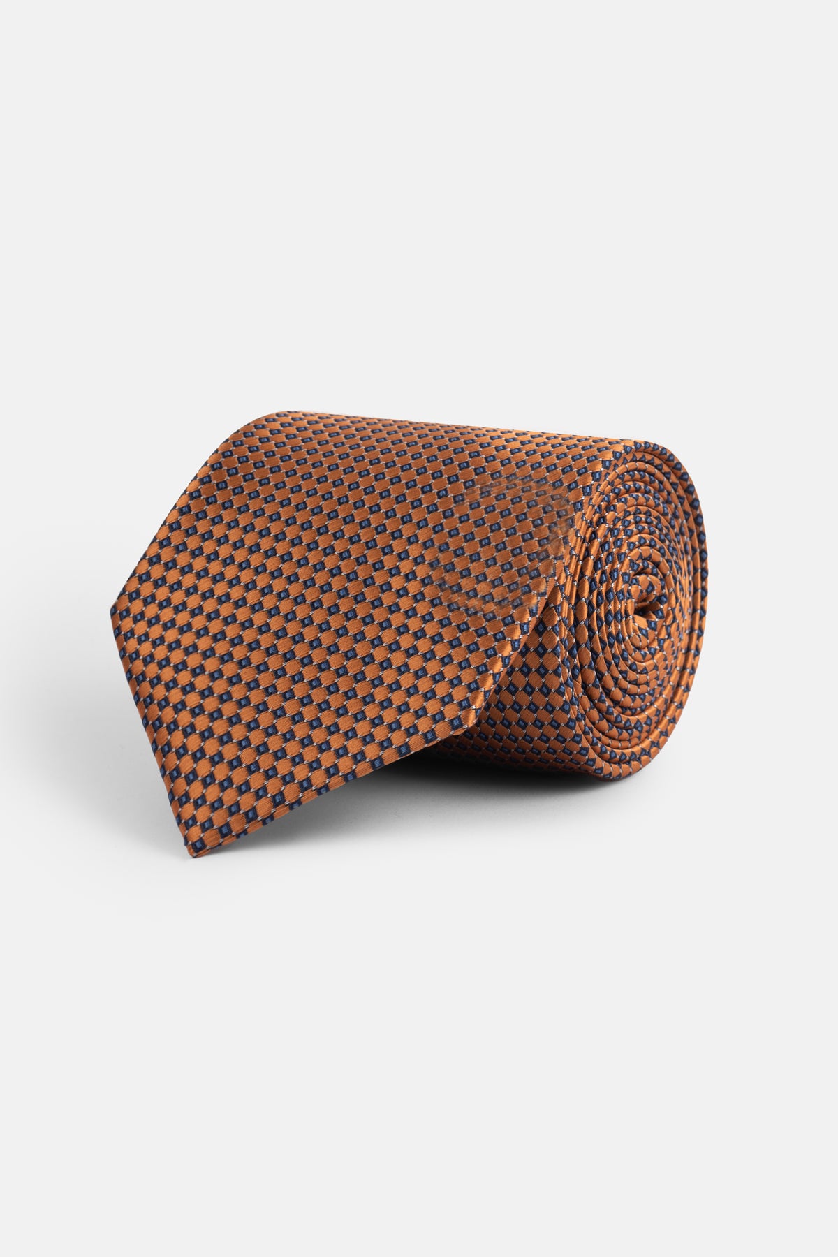 Jacquard Orange Tie Necktie with Handkerchief