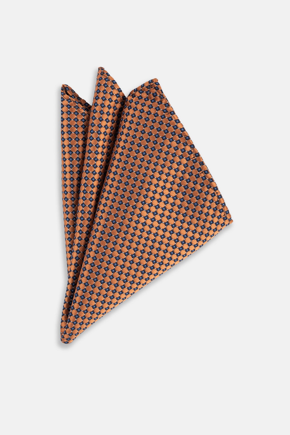 Jacquard Orange Tie Necktie with Handkerchief