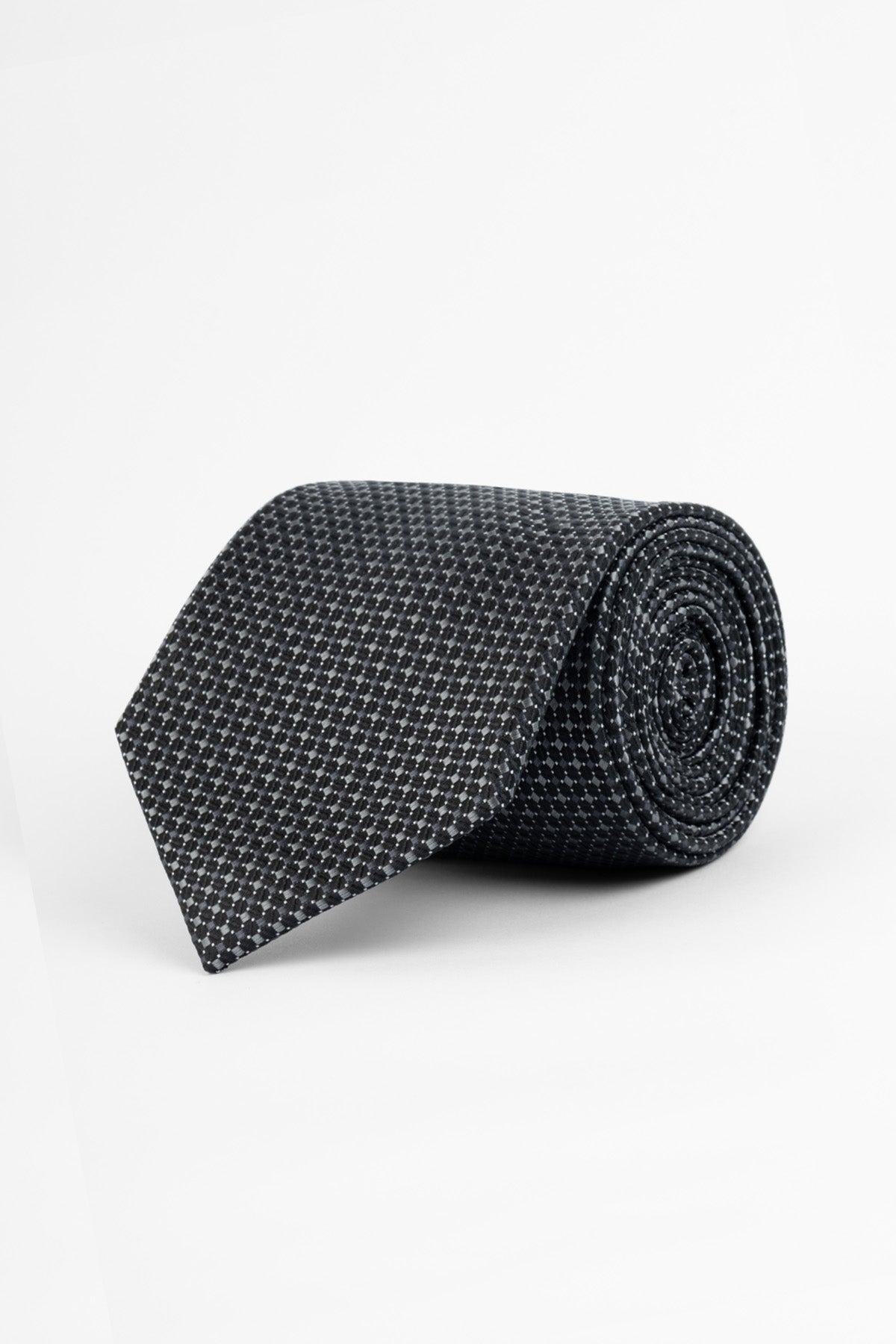 Jacquard Black Tie Necktie with Handkerchief