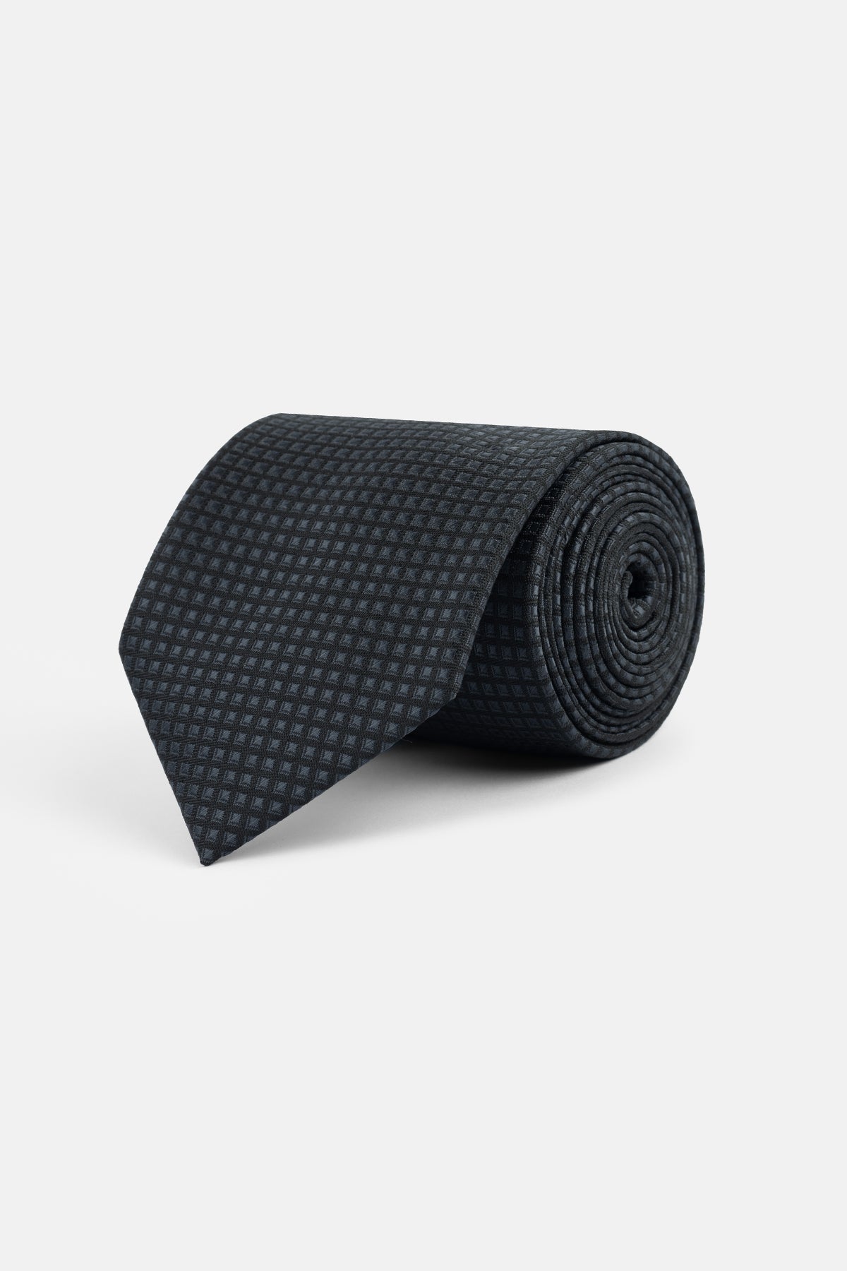 Jacquard Black Tie Necktie with Handkerchief