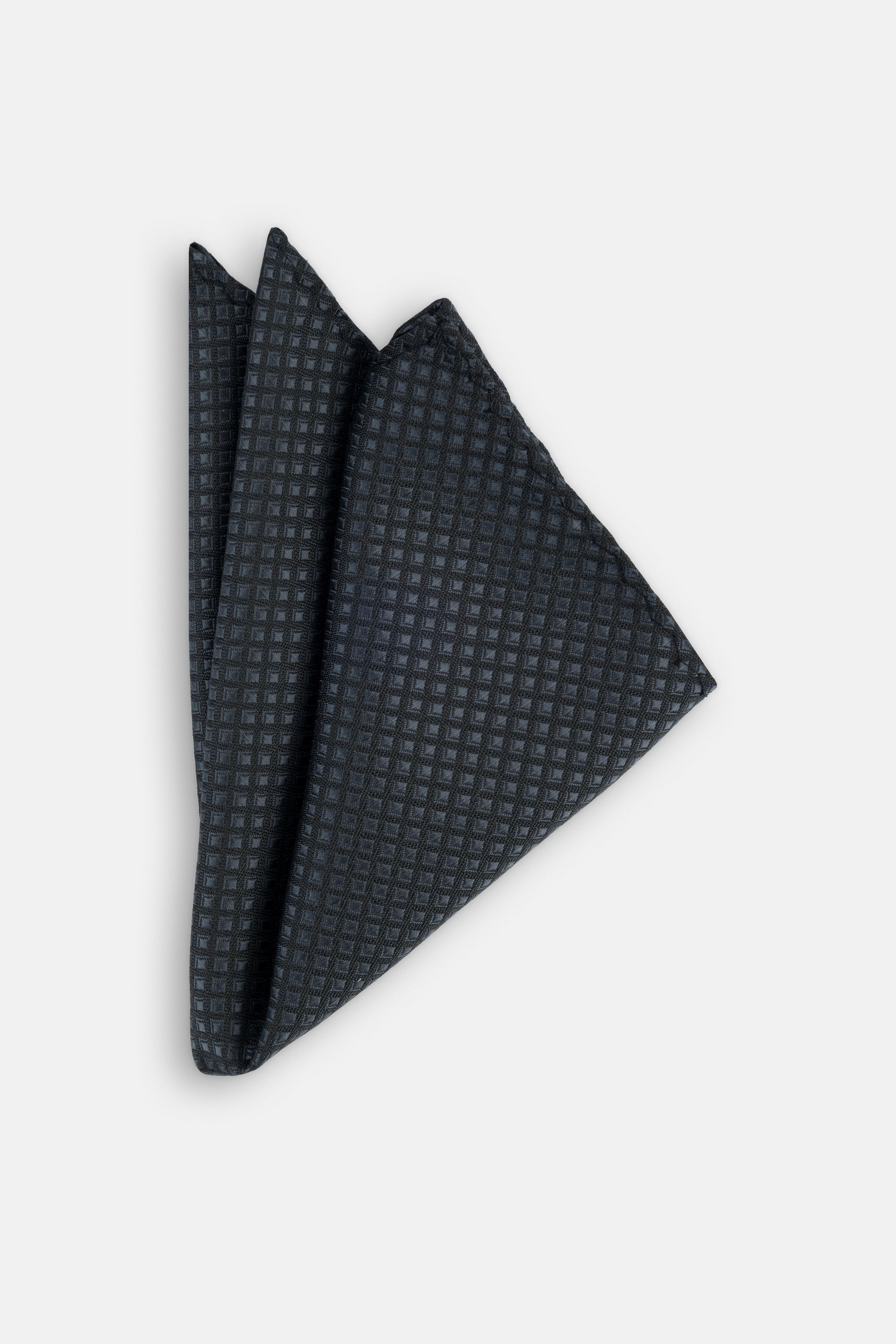 Jacquard Black Tie Necktie with Handkerchief