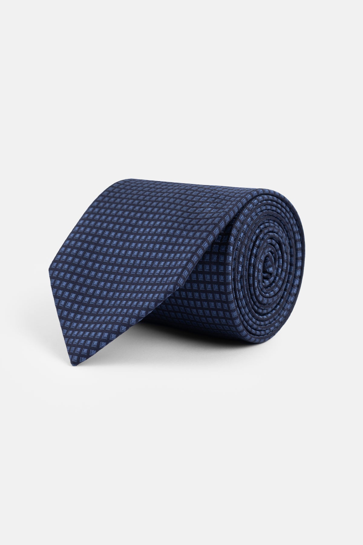 Jacquard Navy Tie Necktie with Handkerchief