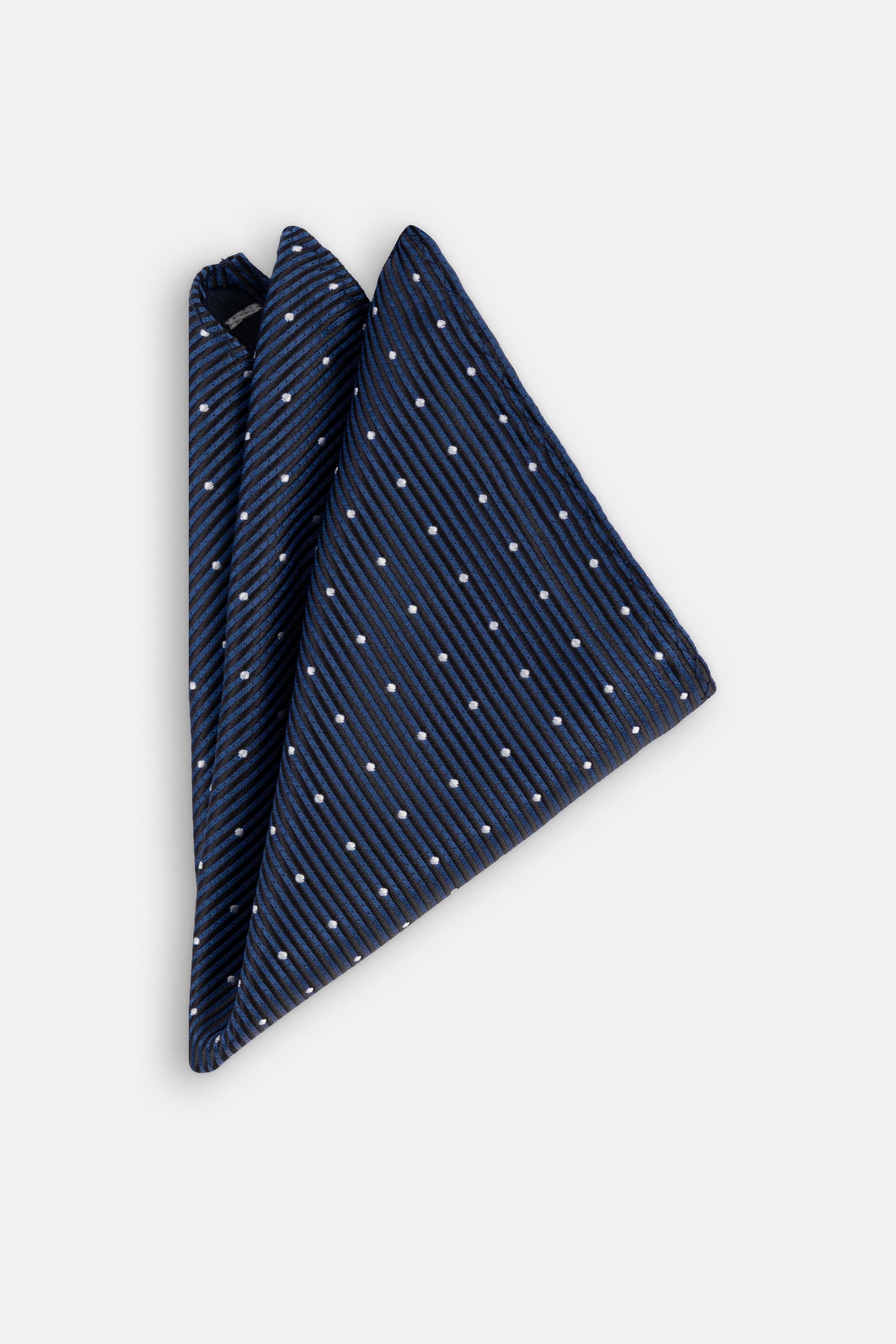 Jacquard Dark Navy Tie Necktie with Handkerchief