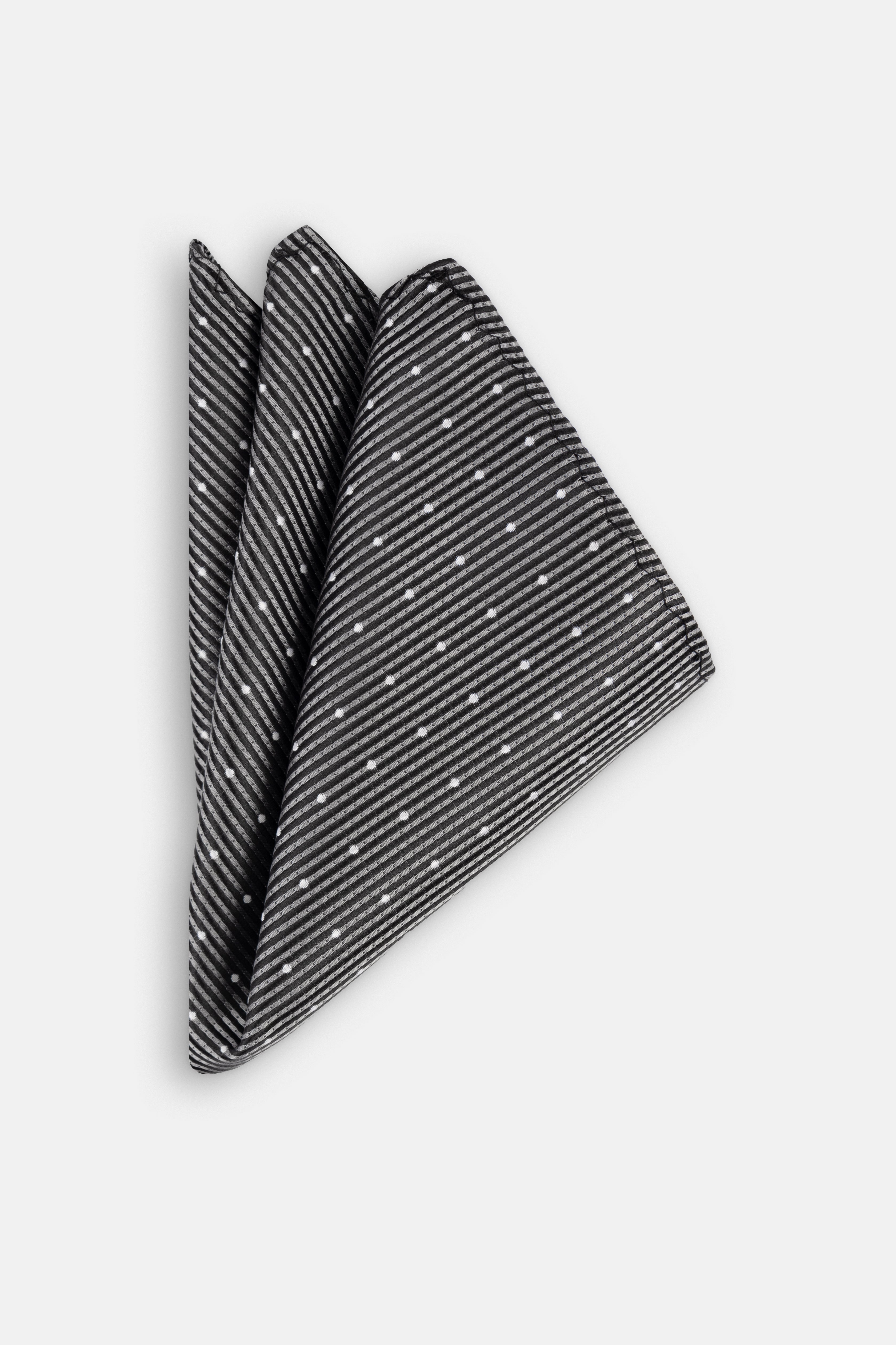 Jacquard Black Tie Necktie with Handkerchief