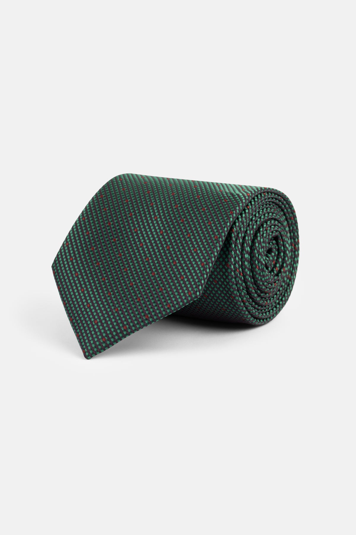 Jacquard Green Tie Necktie with Handkerchief