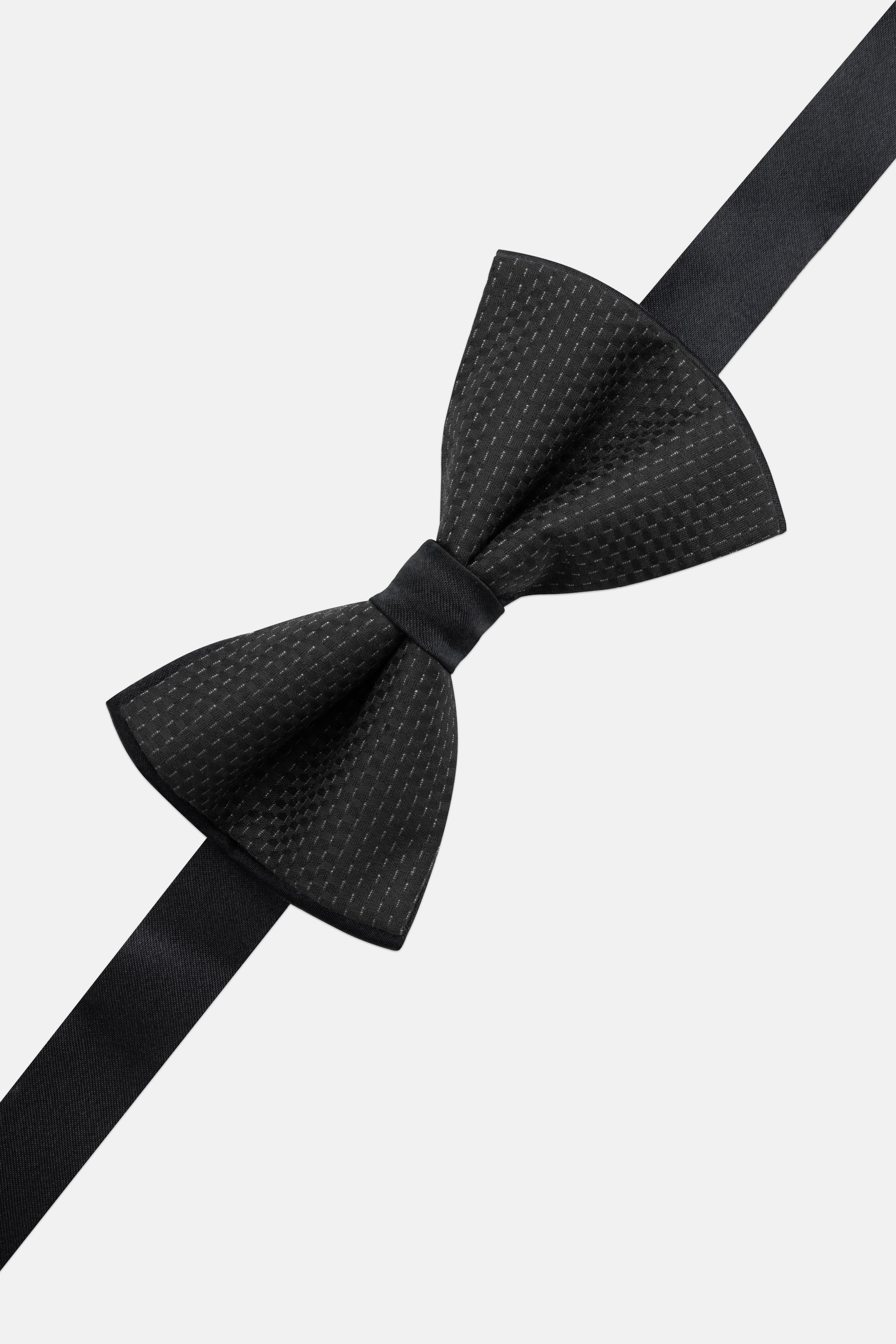 Jacquard Black Bow Tie - 1