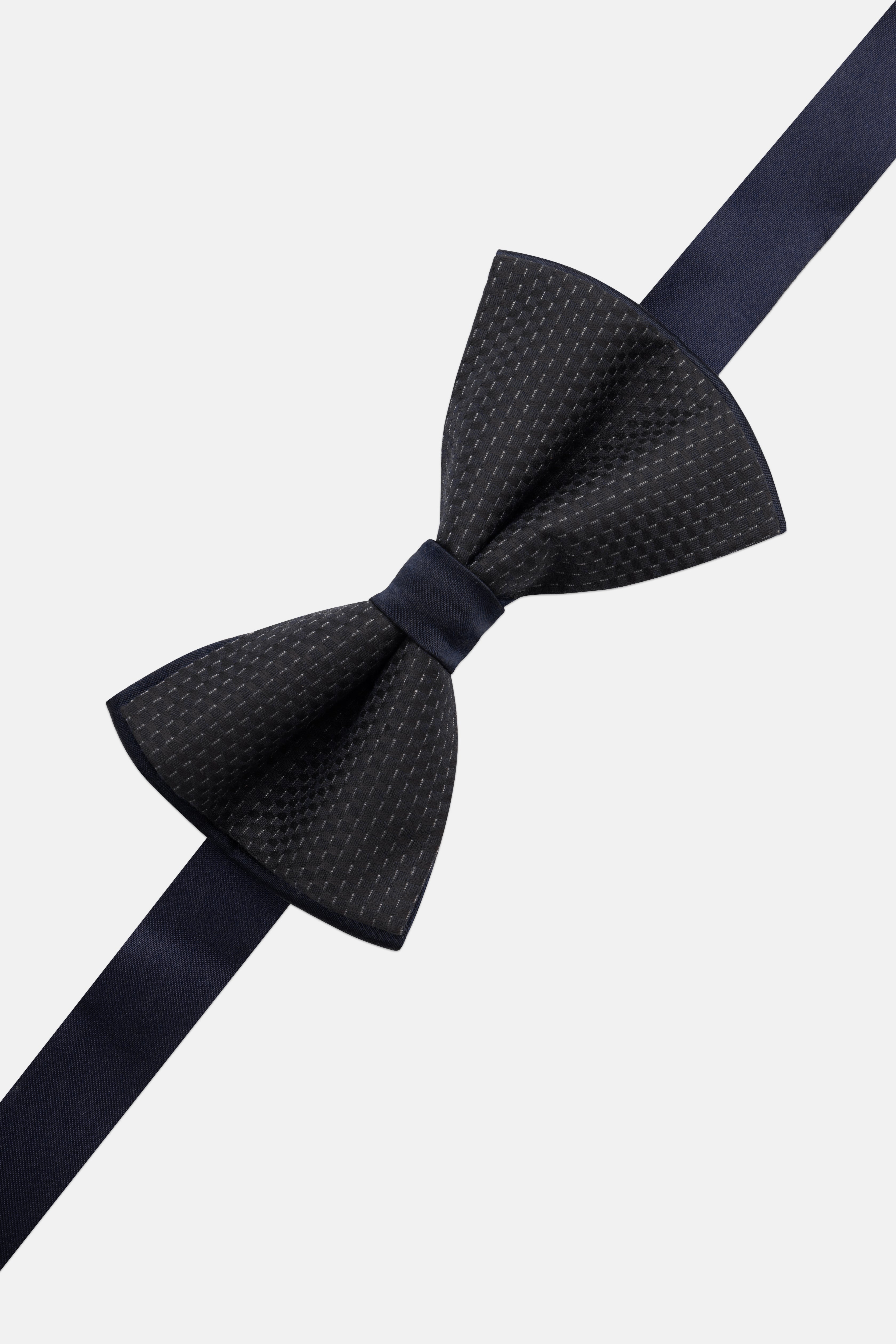 Jacquard Dark Navy Bow Tie - 1