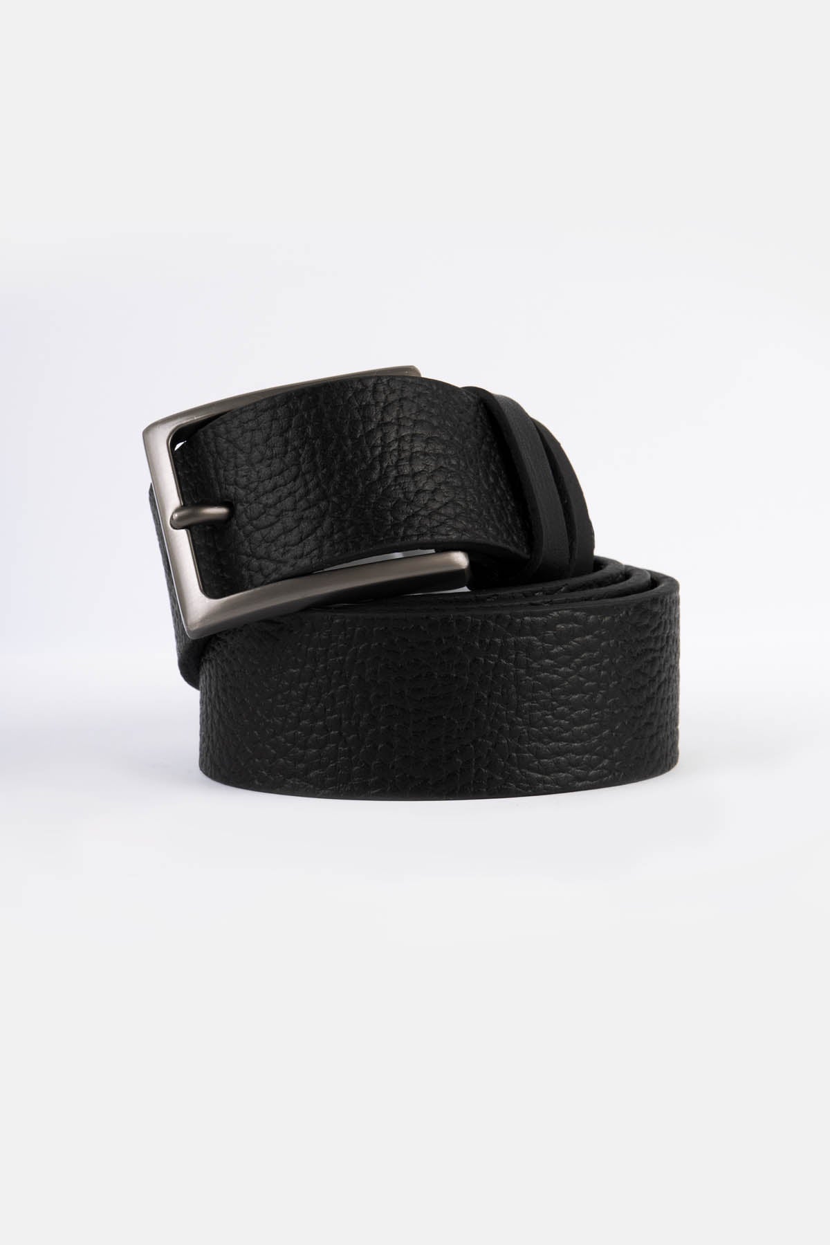 Black Patterned  Leather Belt