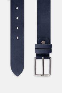 Navy Leather Belt - 1