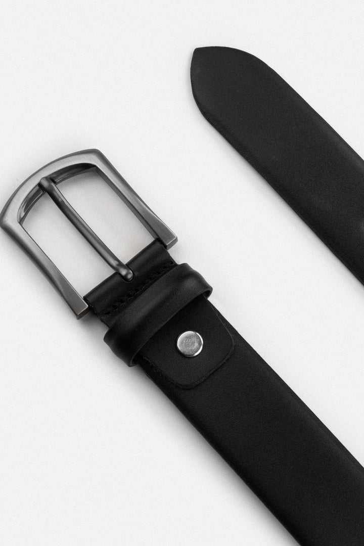 Black Classic Leather Belt