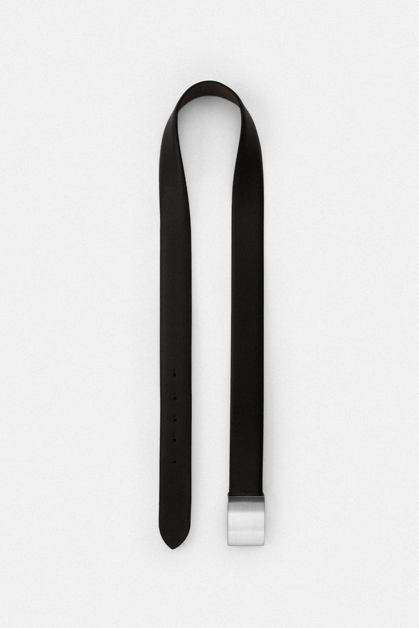 Black Classic Leather Belt - De Backers - 1