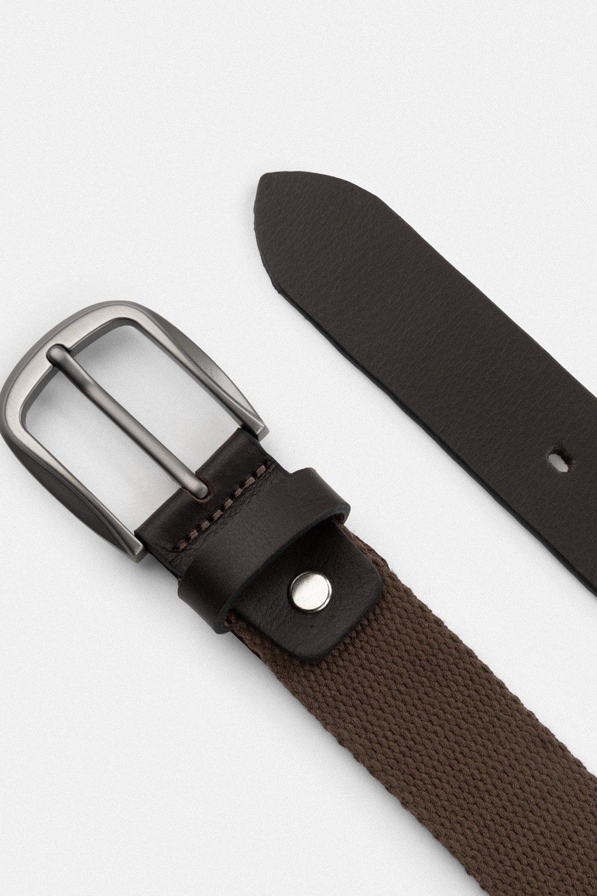 Brown canvas and leather Belt