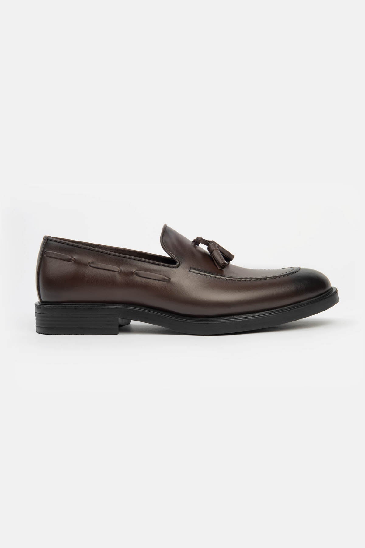 Loafer Dark Brown Leather Shoes - 1