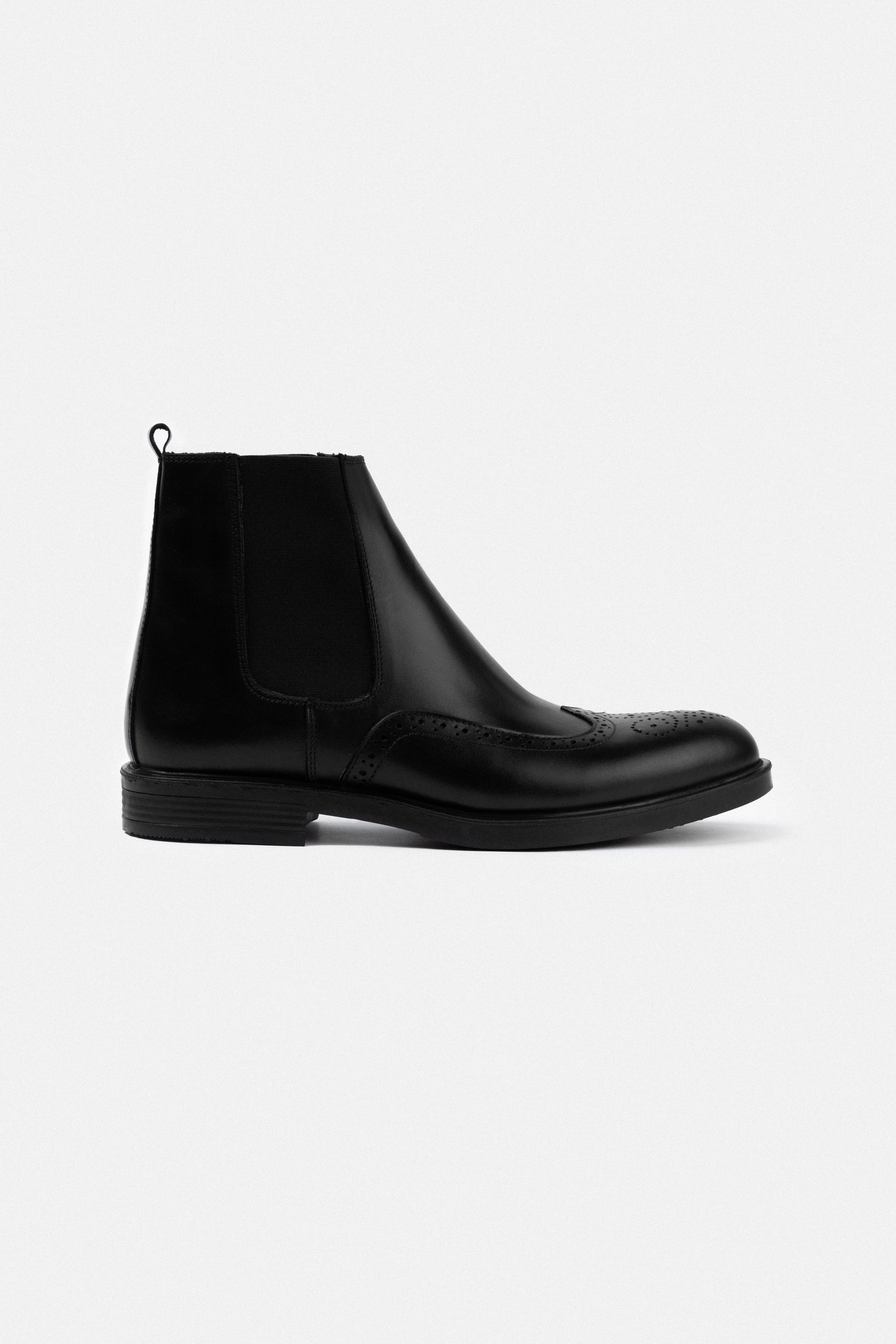 Black Leather Chelsea Boots