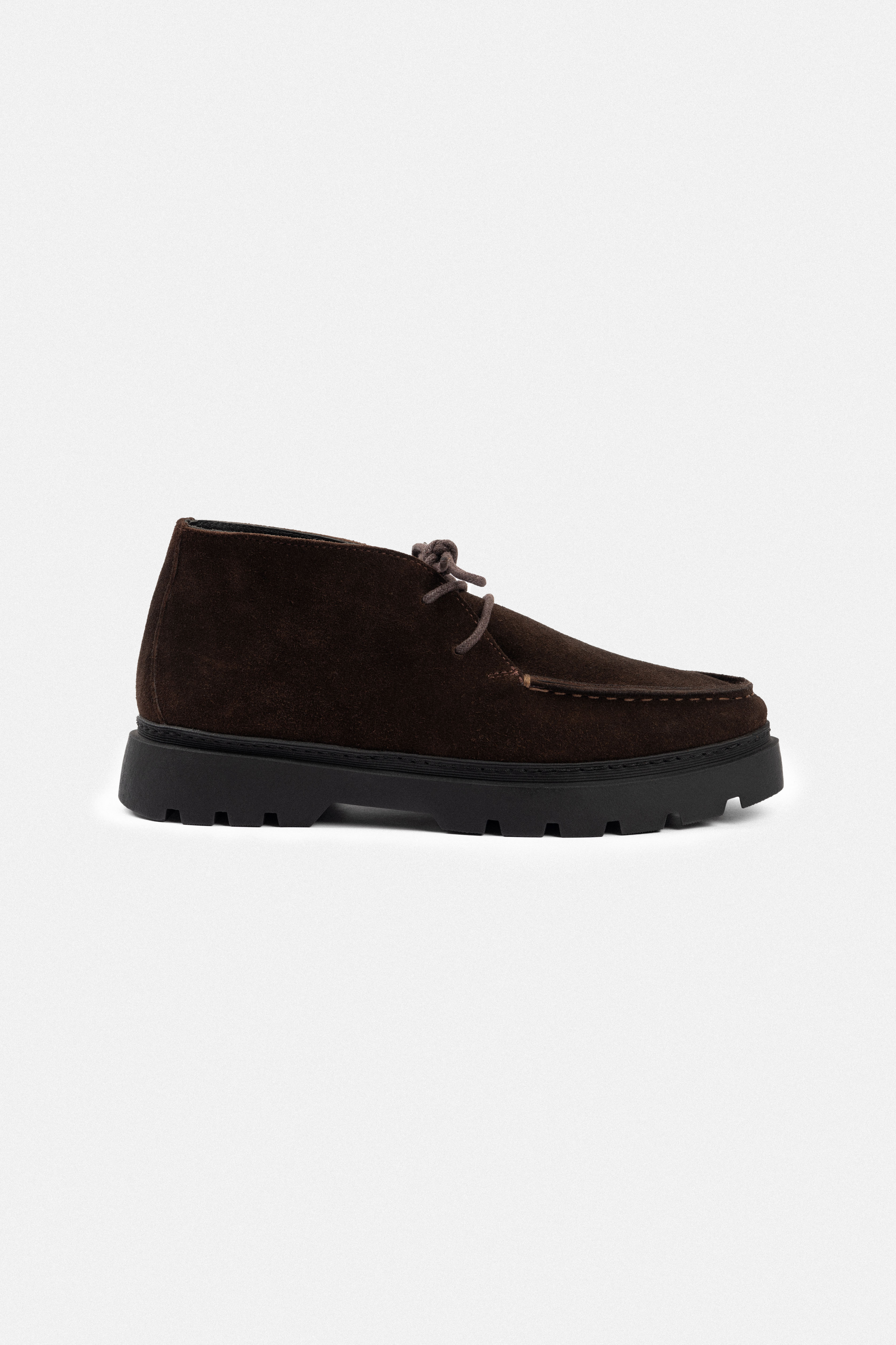 Burnt Brown Chamois Half-boot with laces