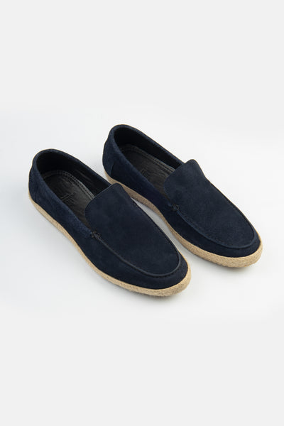 Moccasin Dark Navy Chamois Shoes