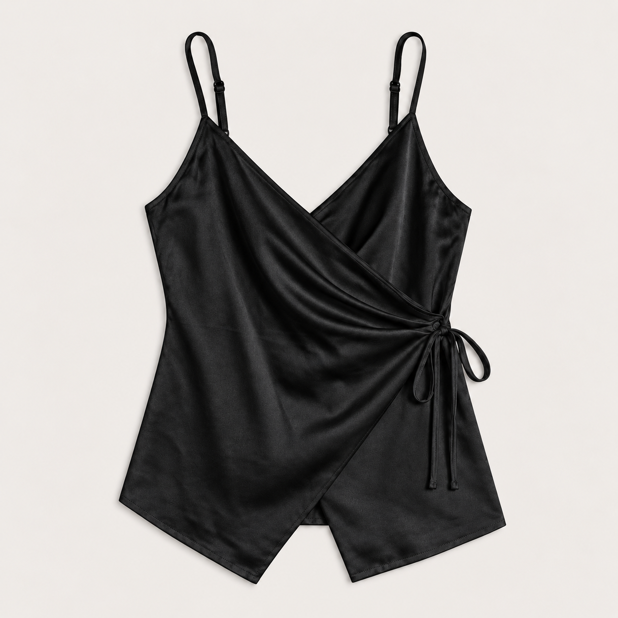 Black Sheen Chiffon Blouse