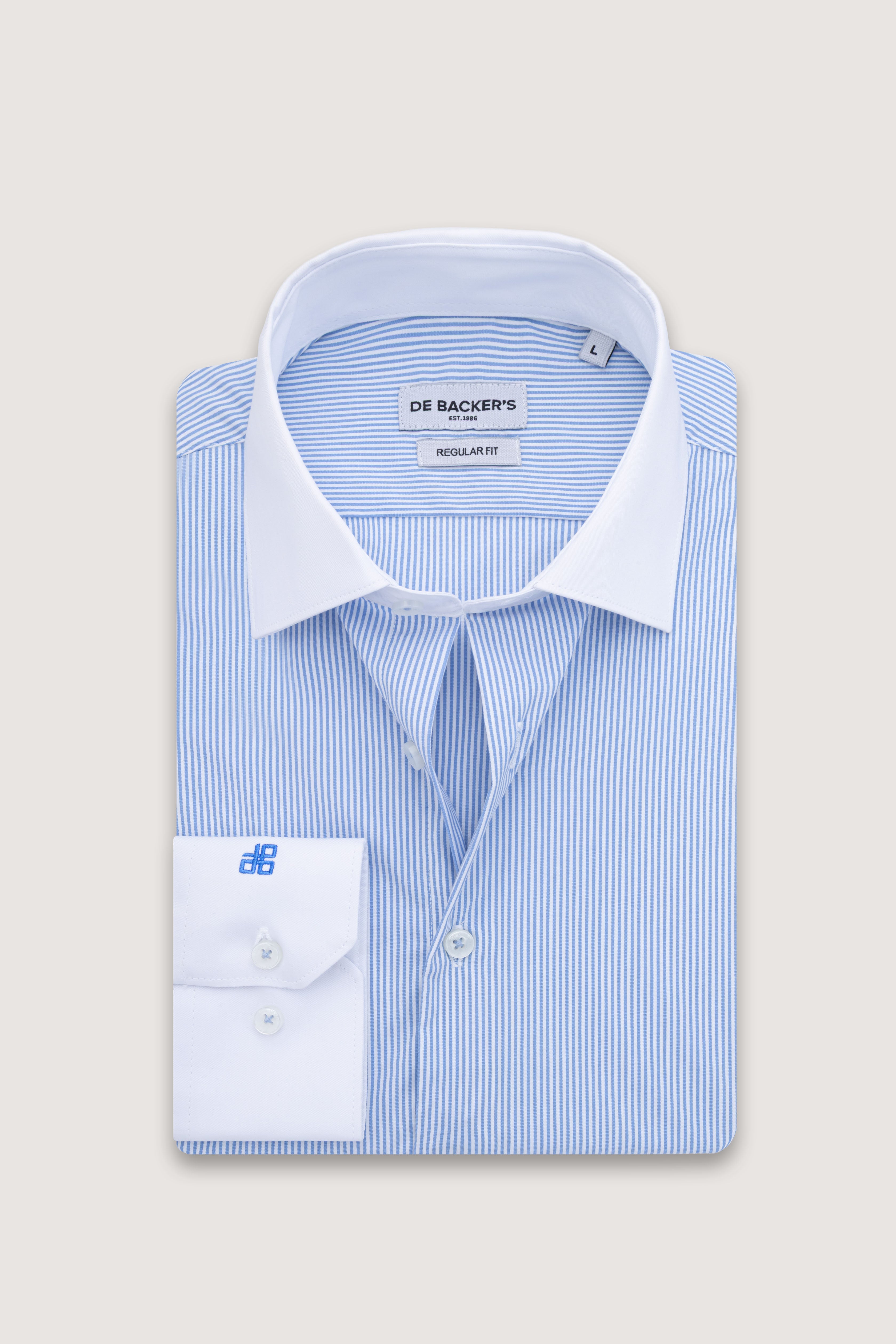 Light Blue Striped Bamboo Classic Shirt - De Backers - 1