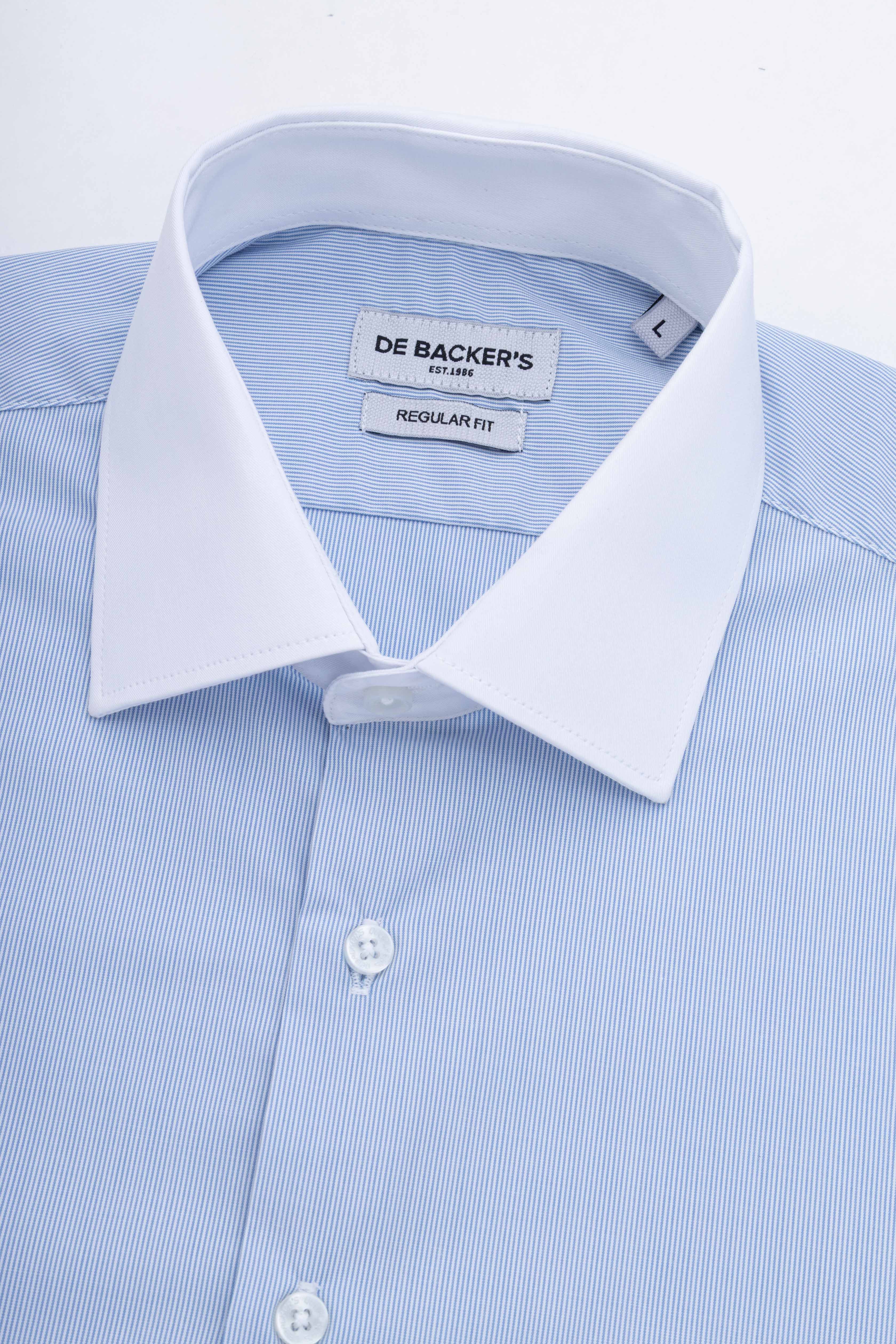Light Blue Striped Bamboo Classics Shirt - De Backers - 2