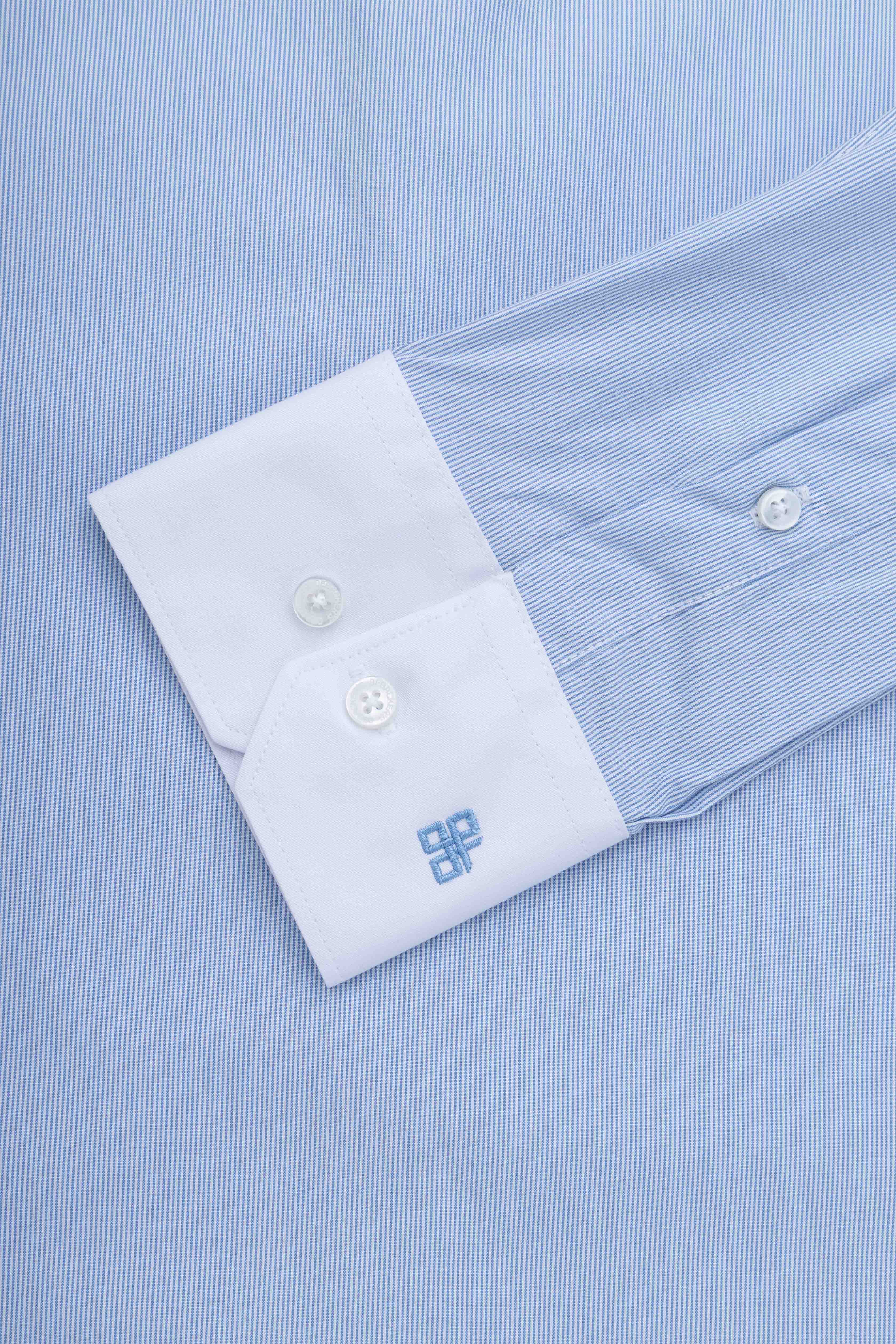 Light Blue Striped Bamboo Classics Shirt - De Backers - 3