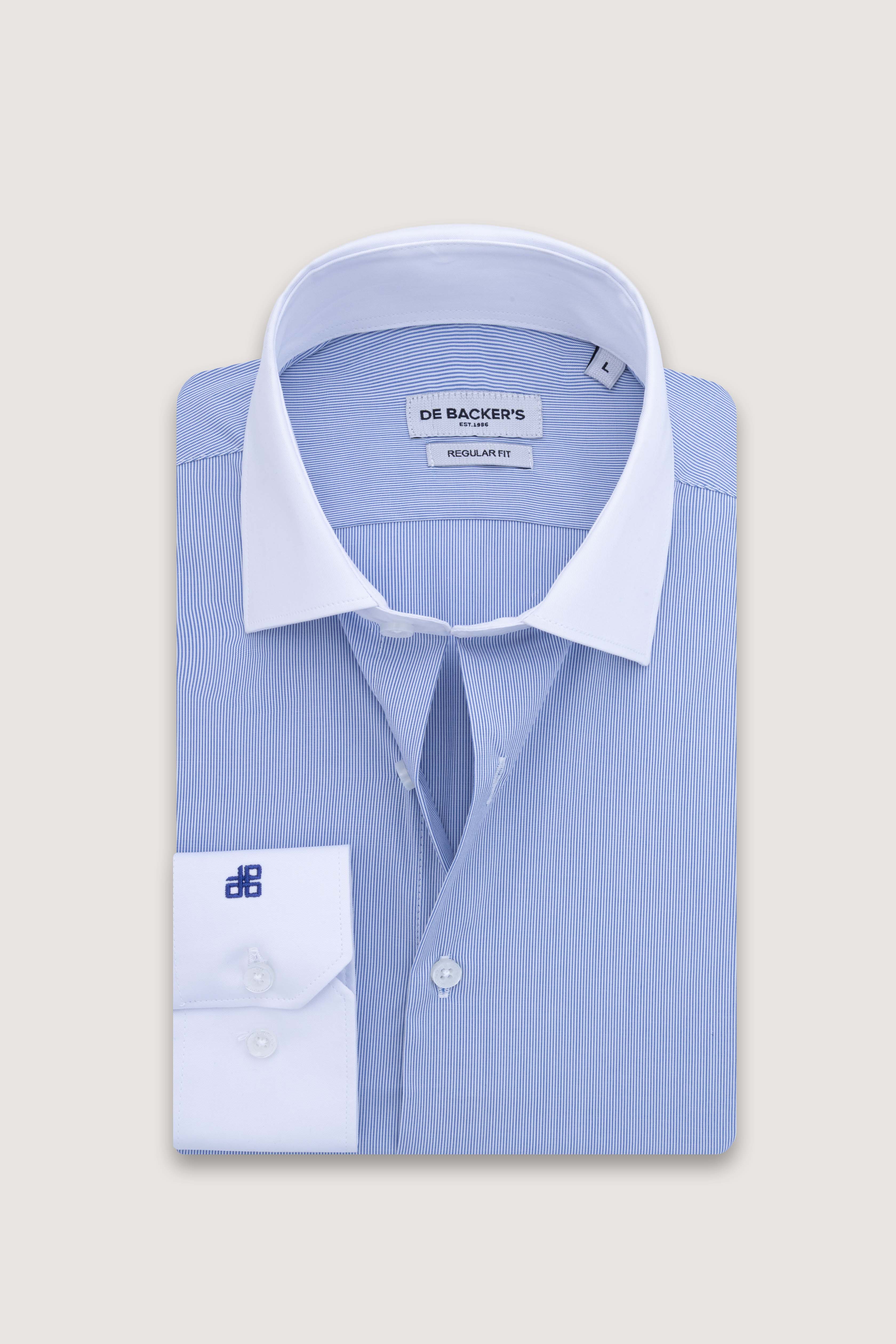 Blue Striped Bamboo Classic Shirt - De Backers - 1