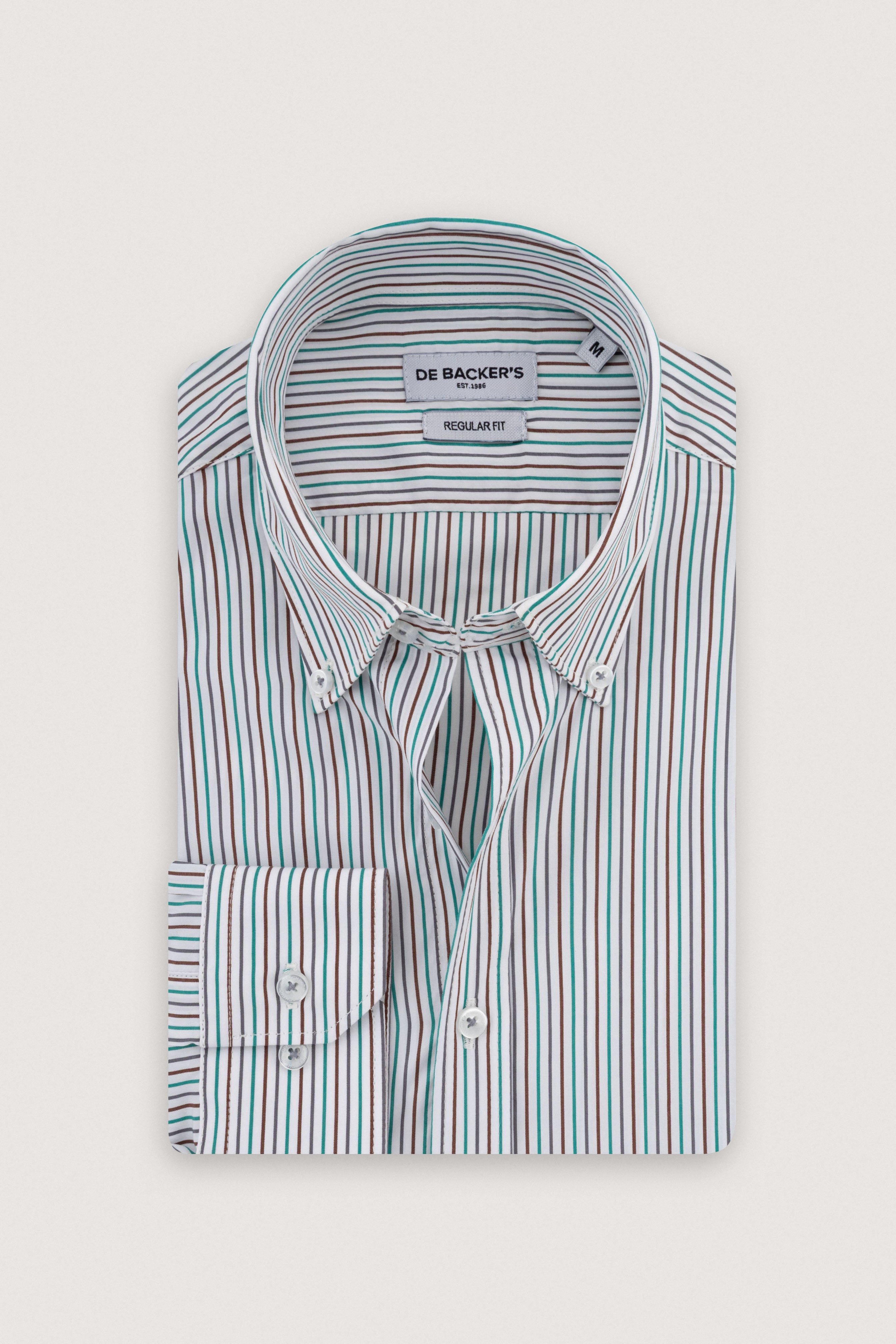 Green Striped Smart Casual Shirt