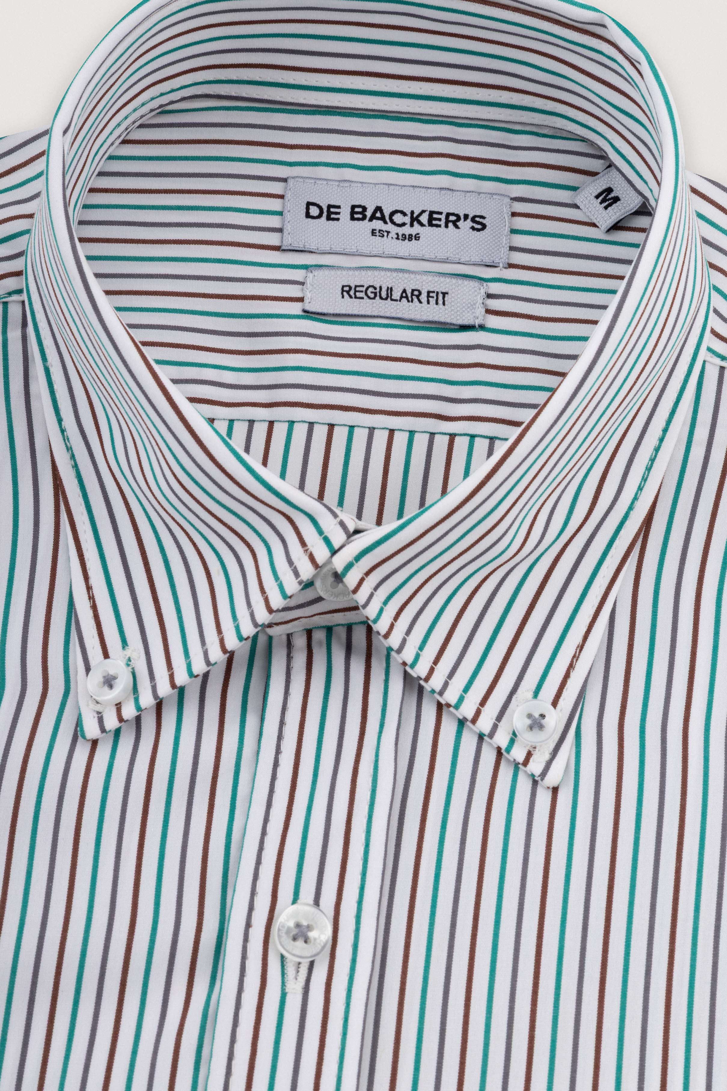 Green Striped Smart Casual Shirt