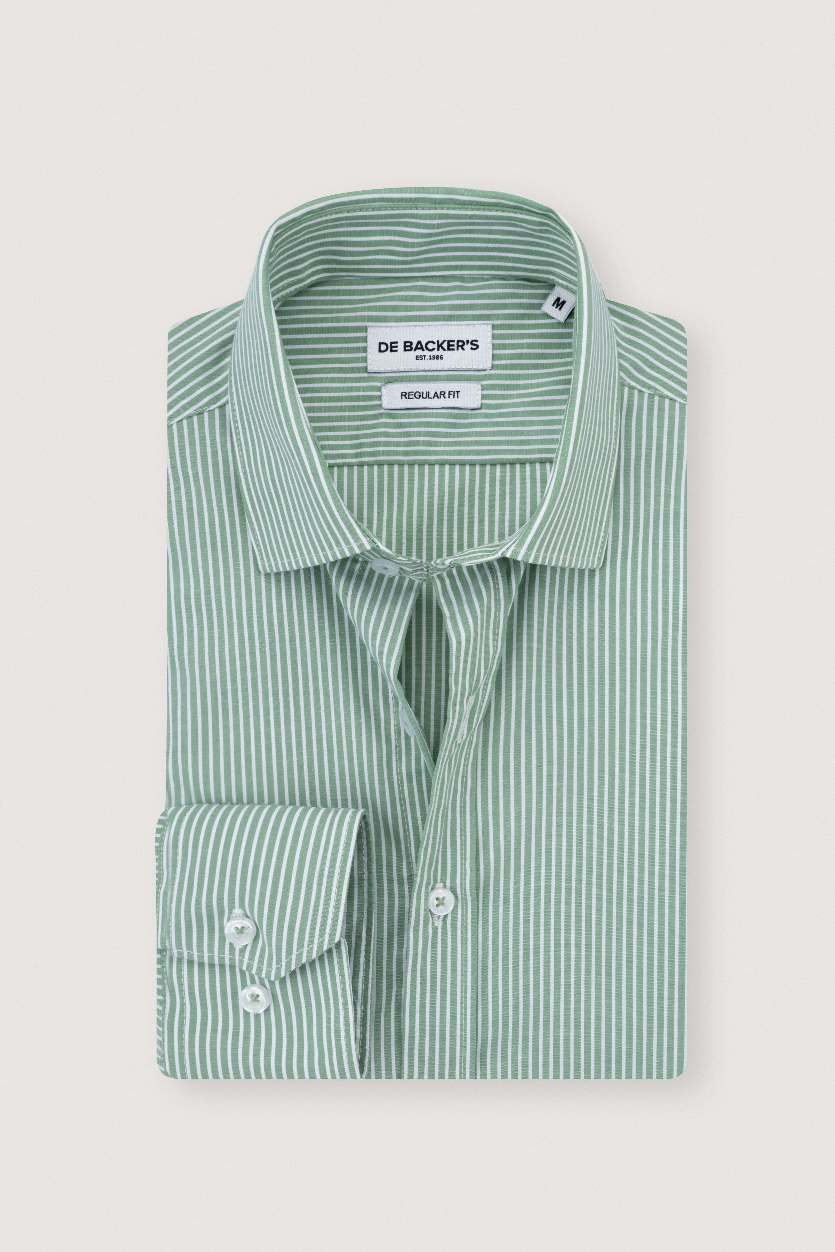 Green Striped Smart Casual Shirt