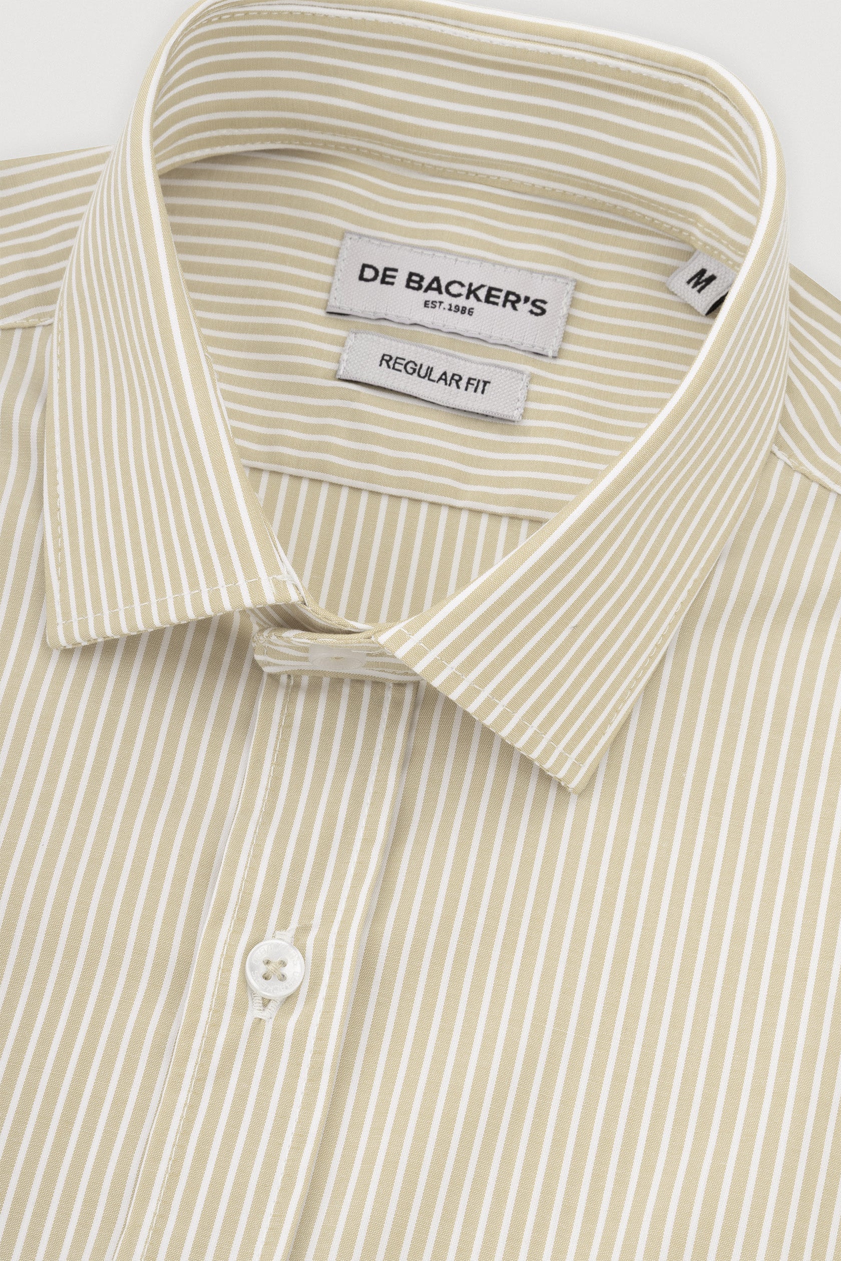 Beige Striped Smart Casual Shirt