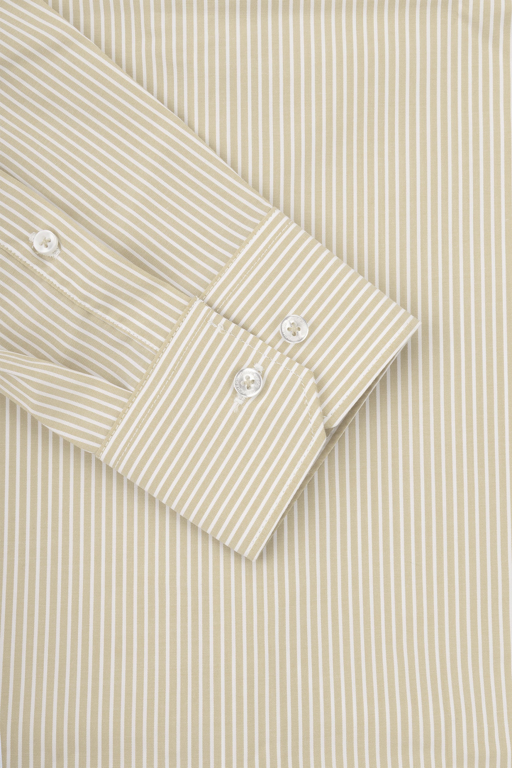 Beige Striped Smart Casual Shirt