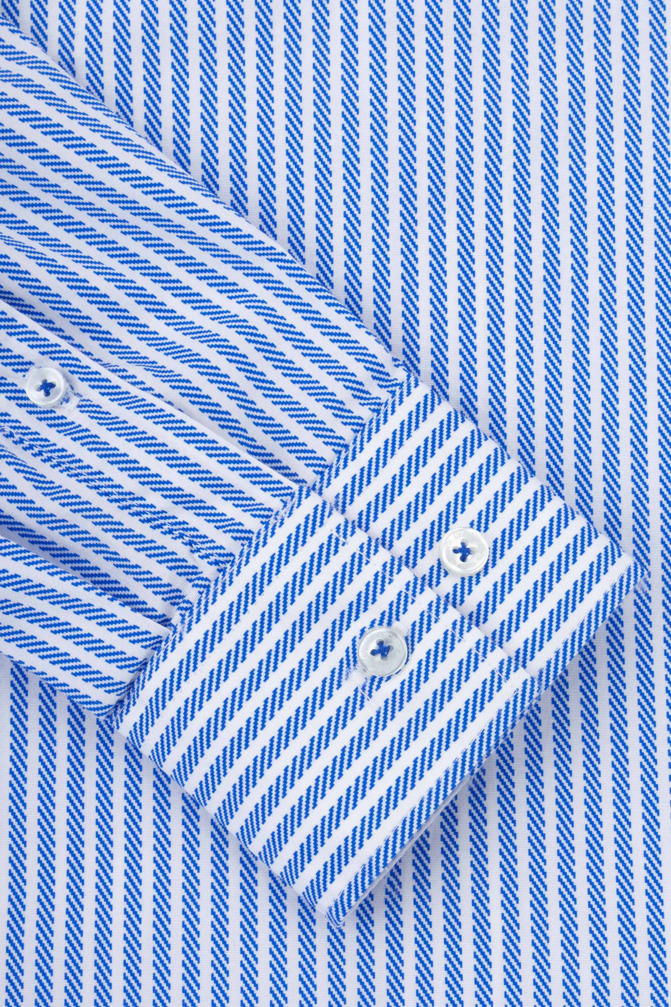 Blue Patterned Smart Casual Shirt