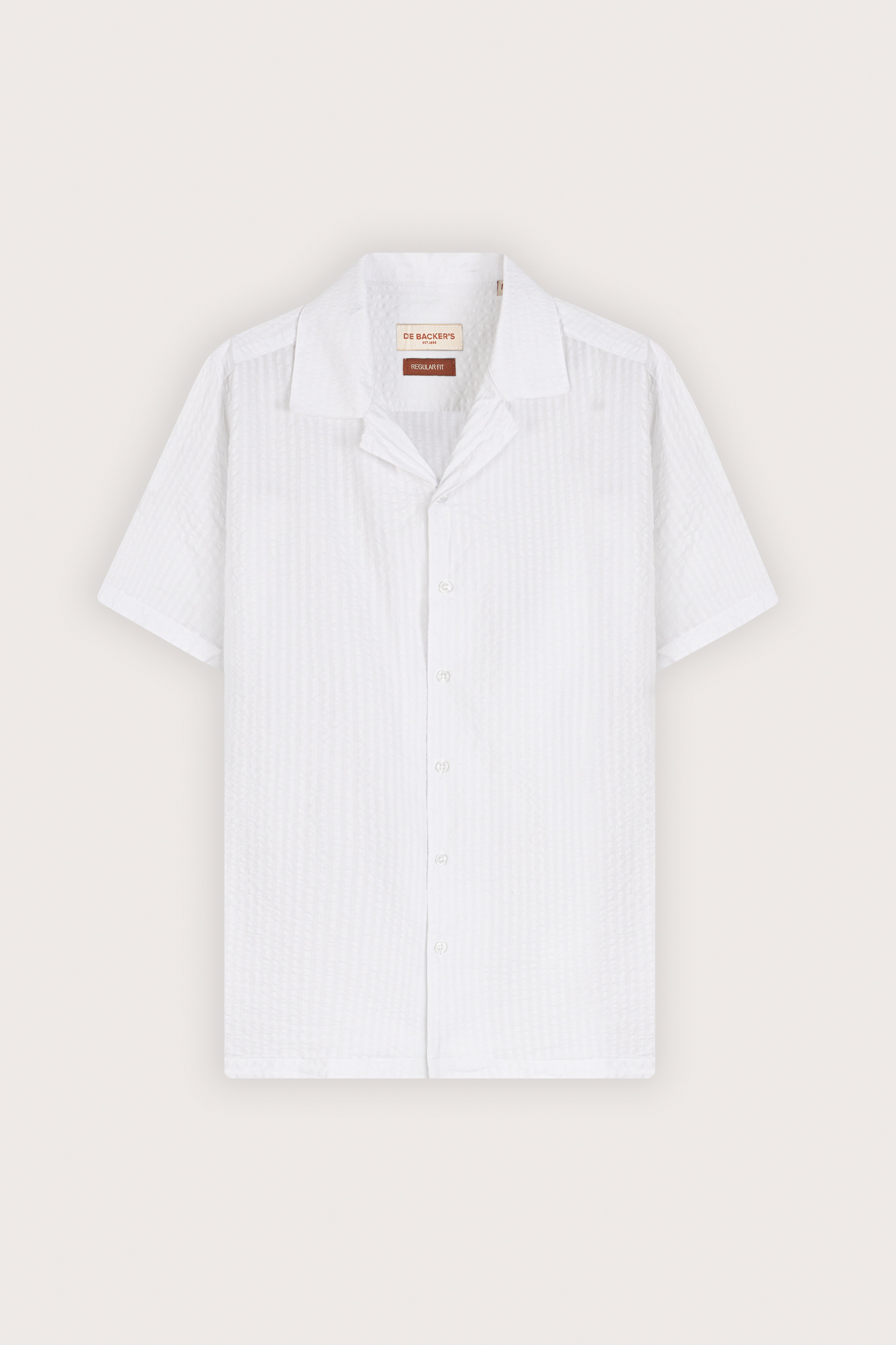 White Jacquard Short-Sleeve Shirt