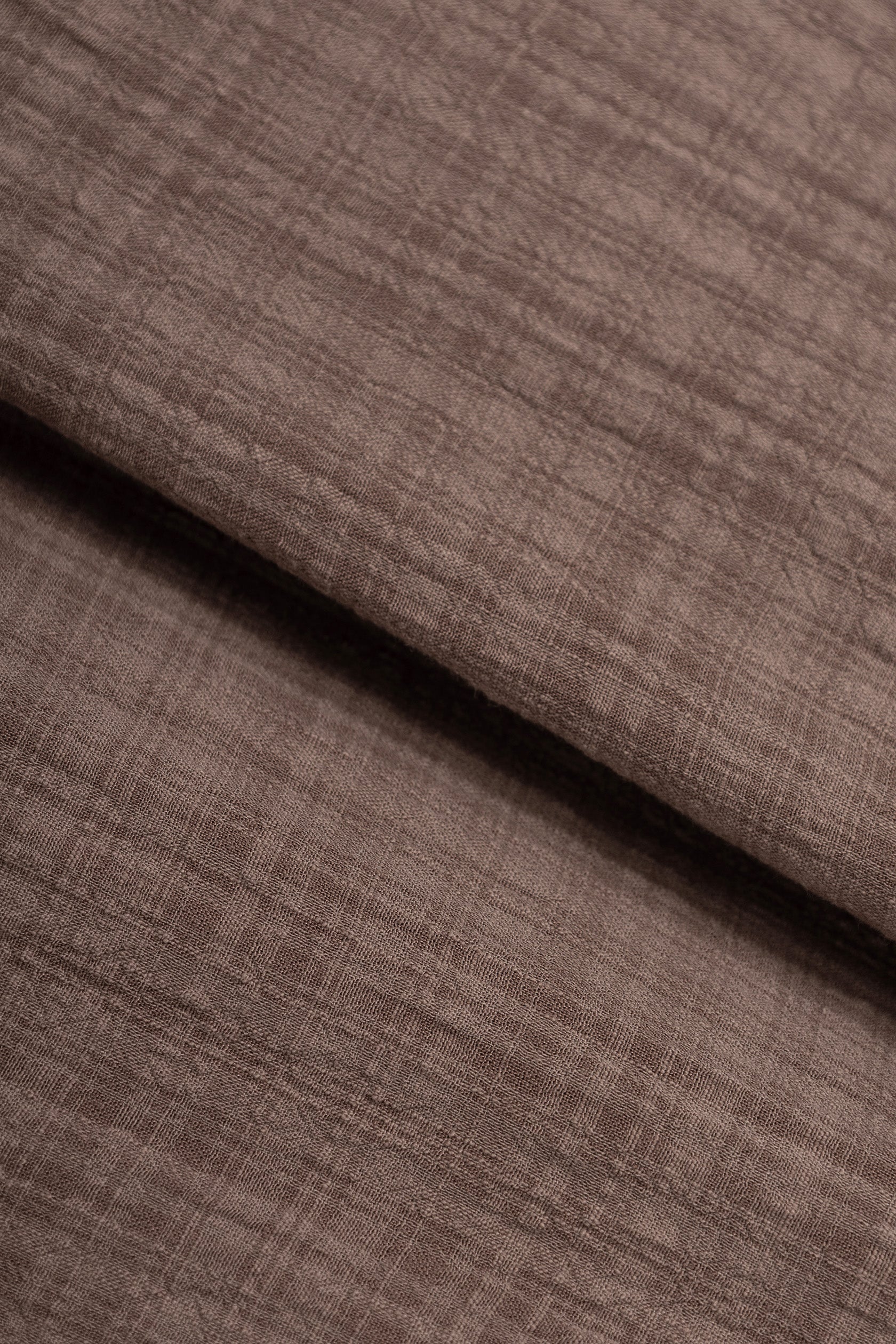 Coffee Linen-Blend Short-Sleeve Shirt