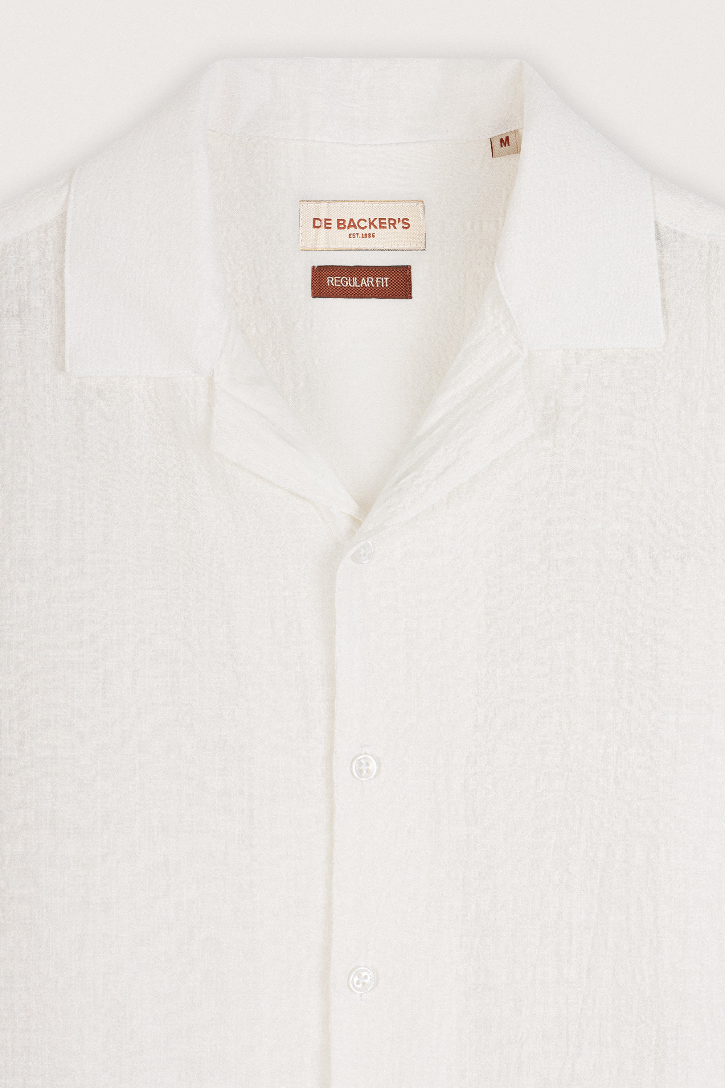 White Textured Short-Sleeve Shirt