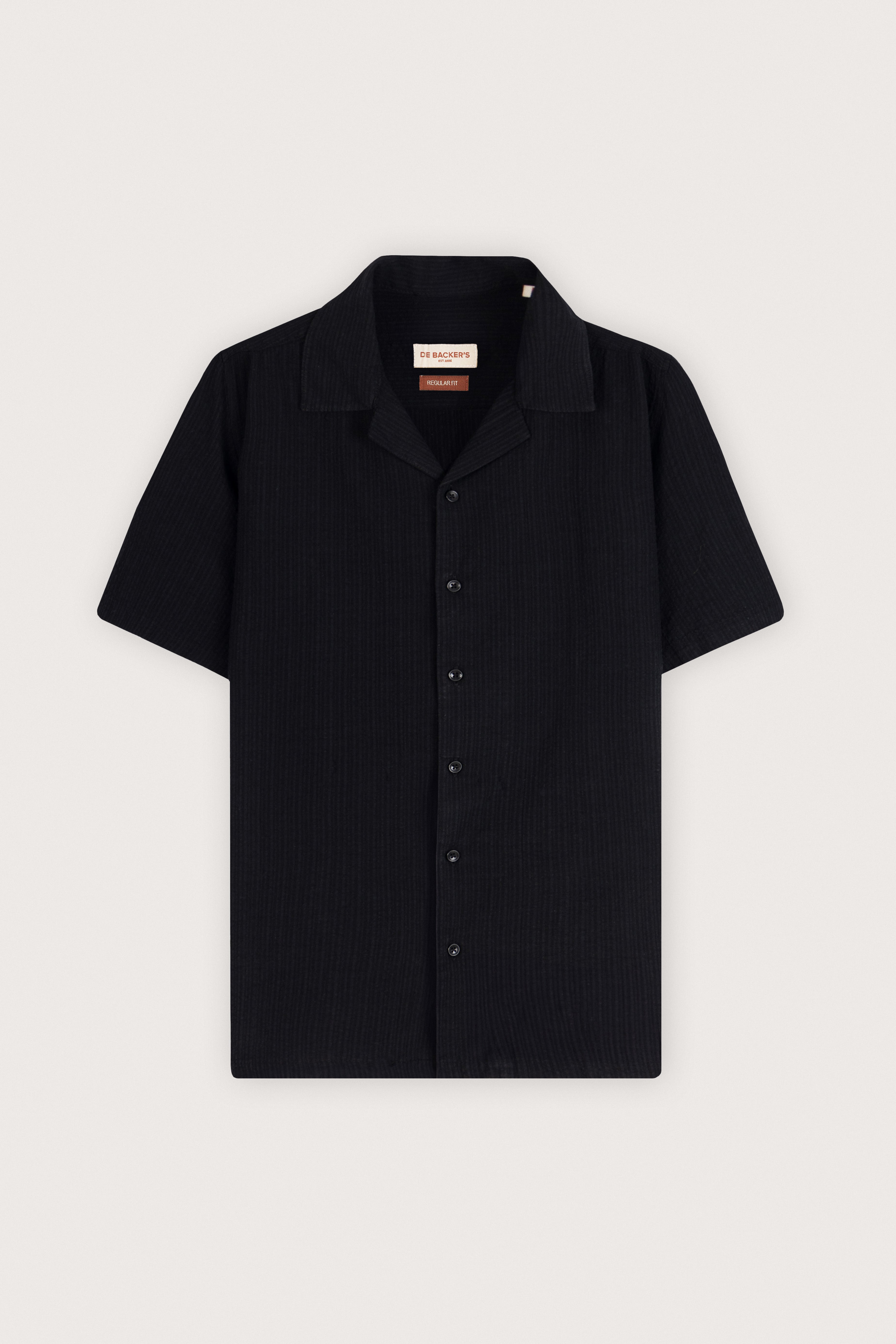 Black Striped Short-Sleeve Shirt