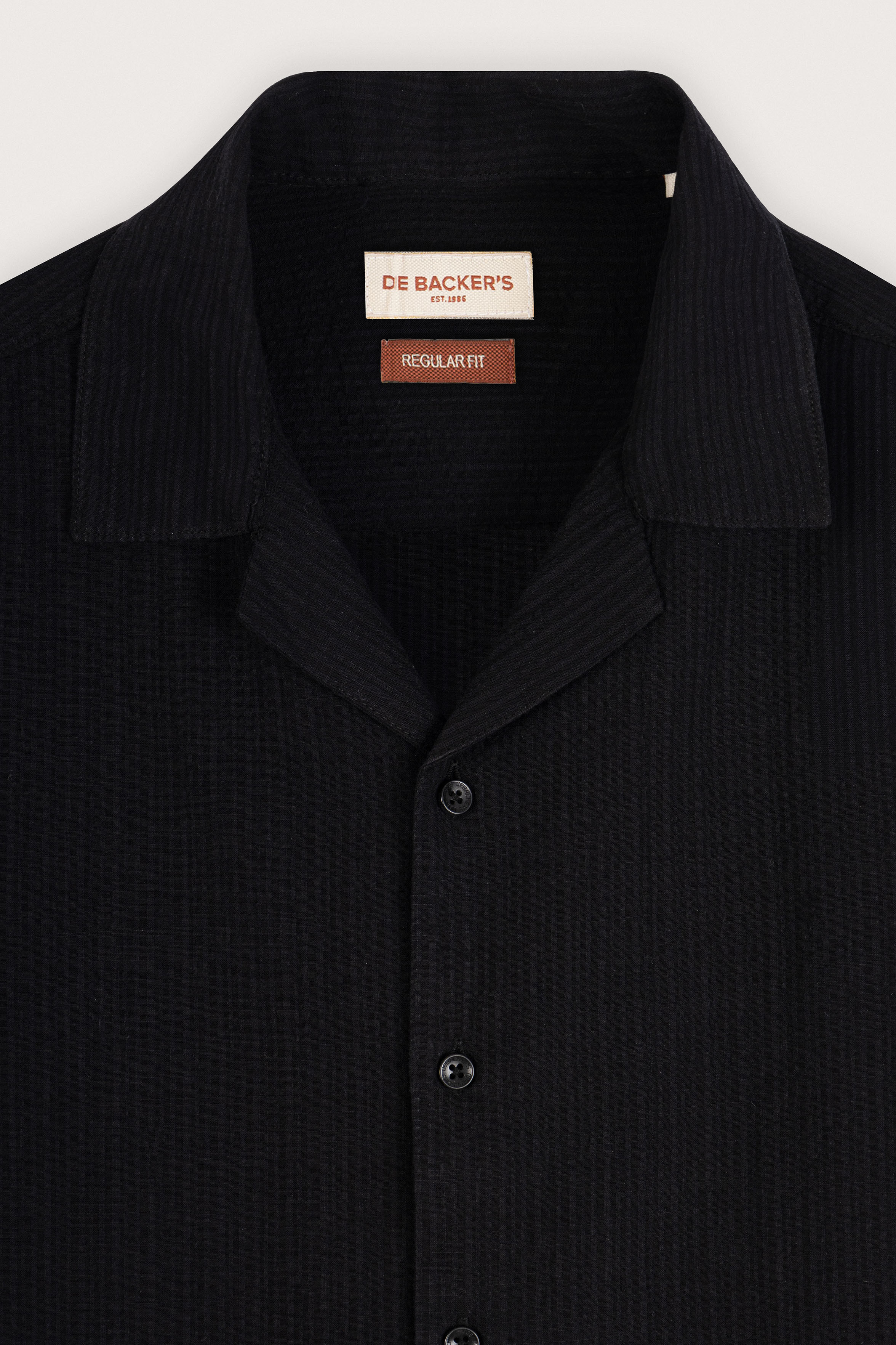 Black Striped Short-Sleeve Shirt
