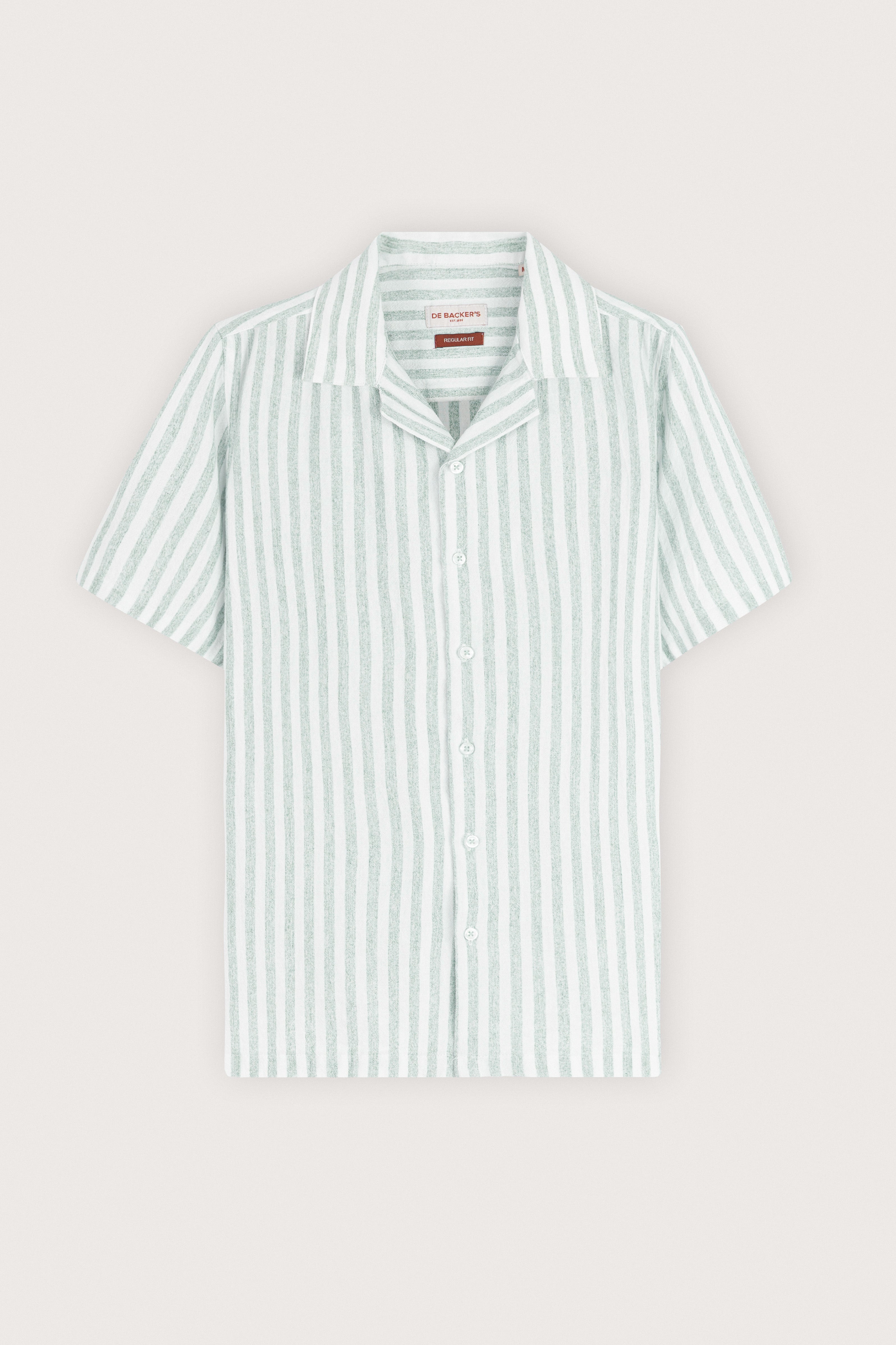 Light Green Striped Short-Sleeve Shirt