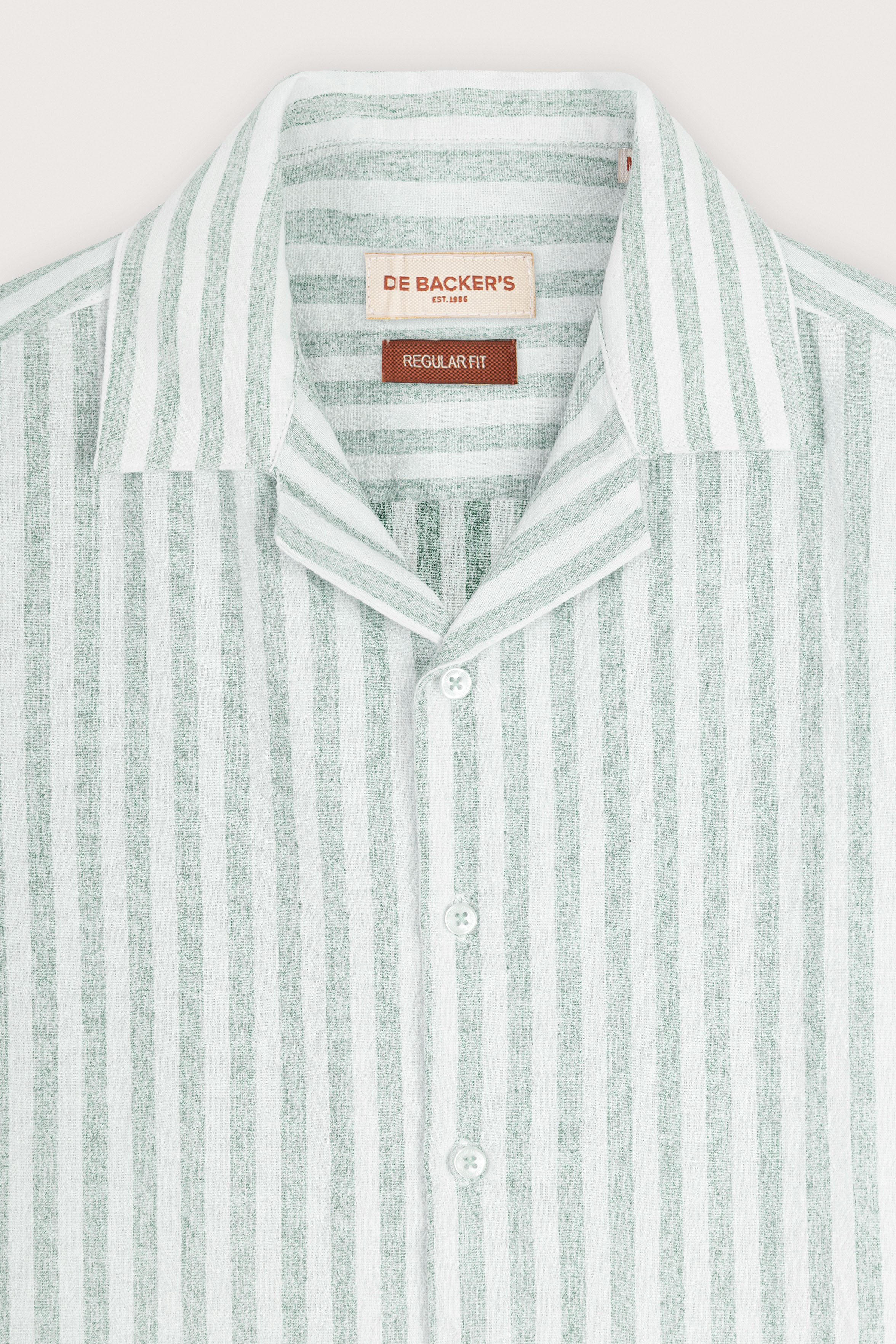 Light Green Striped Short-Sleeve Shirt