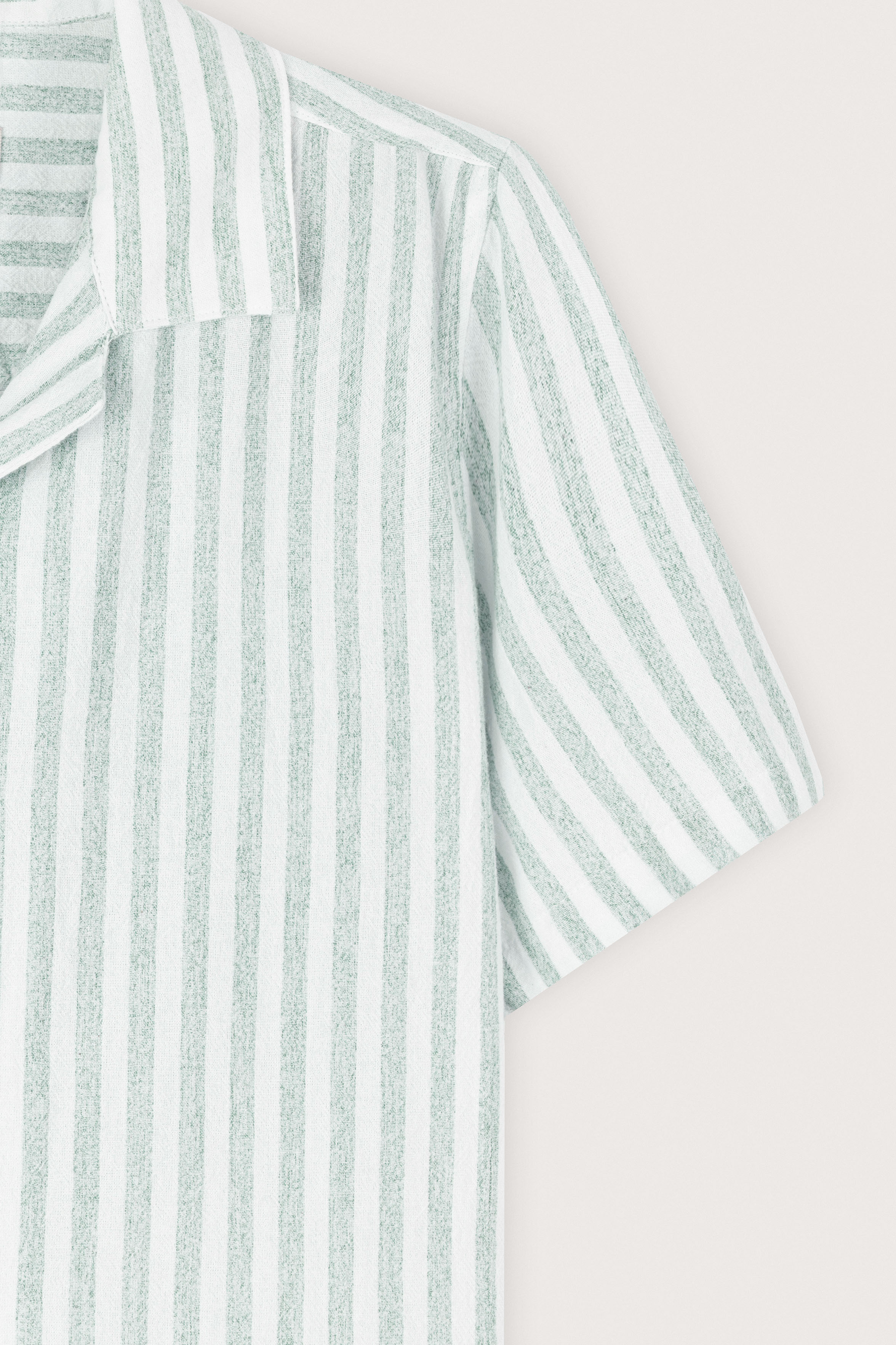Light Green Striped Short-Sleeve Shirt