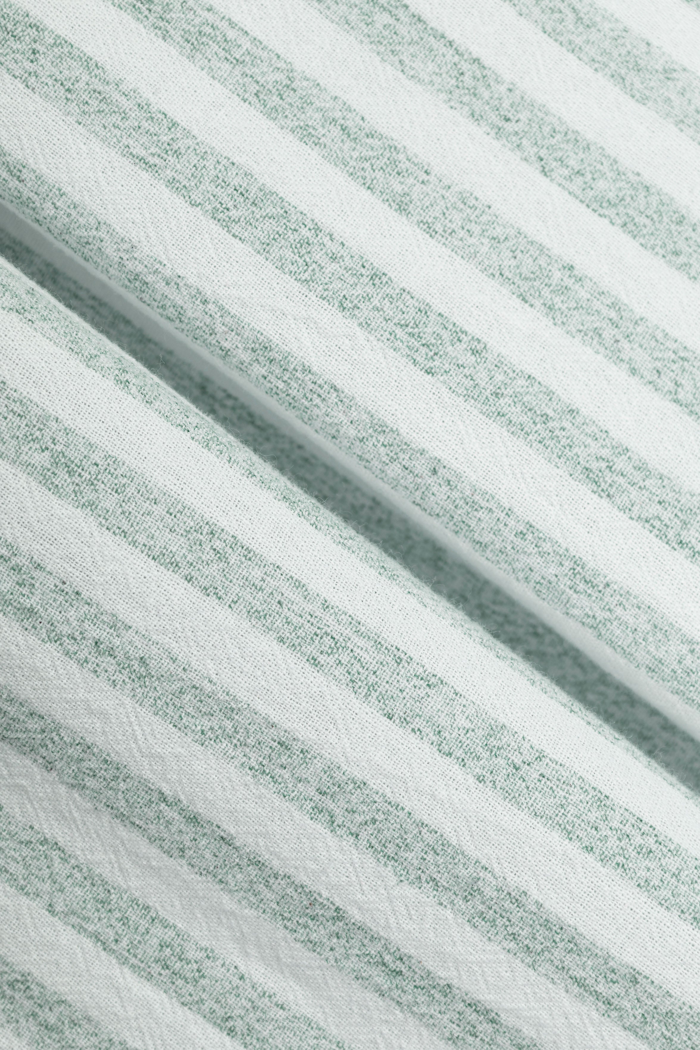 Light Green Striped Short-Sleeve Shirt
