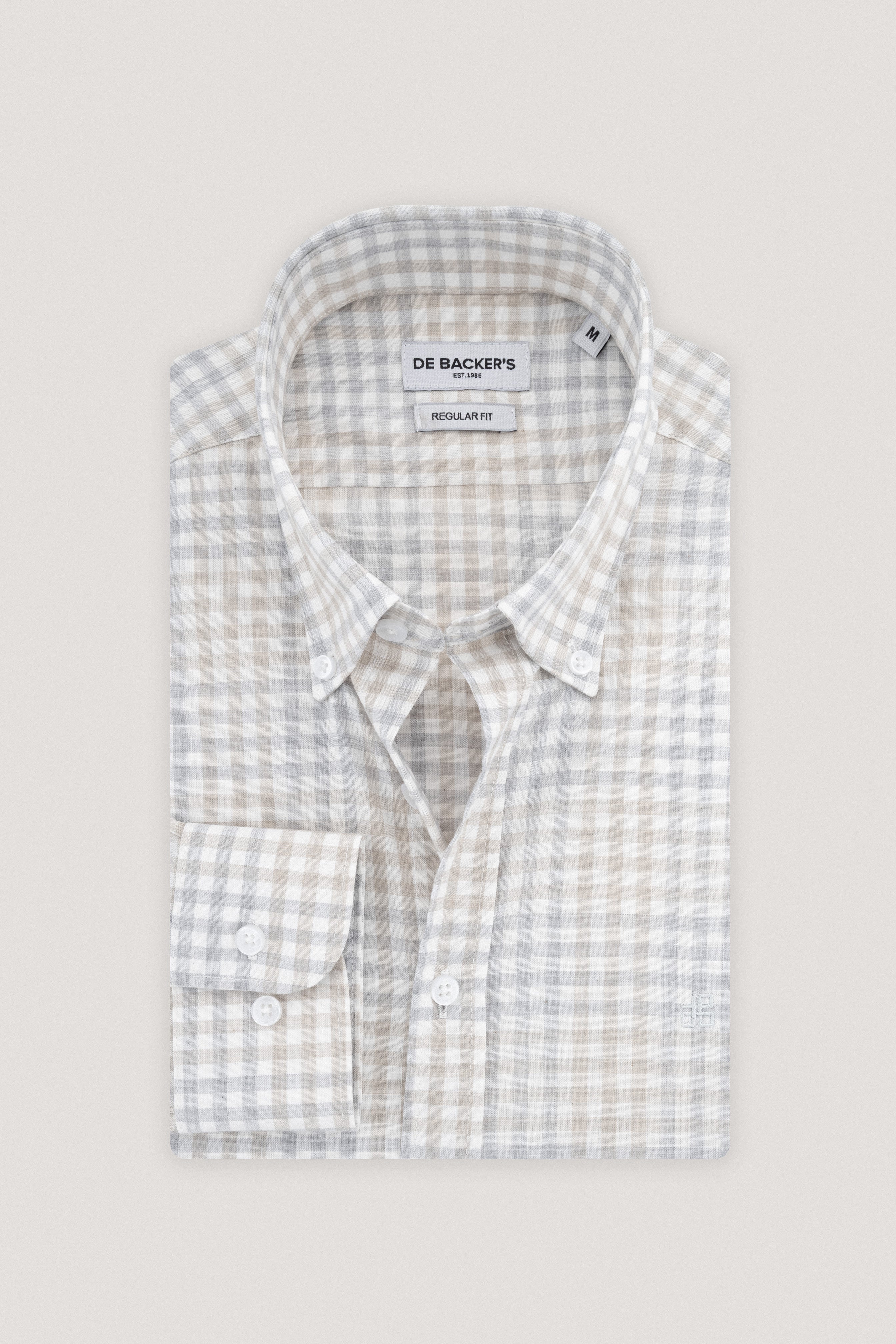 Light Beige Checked Casual Shirt