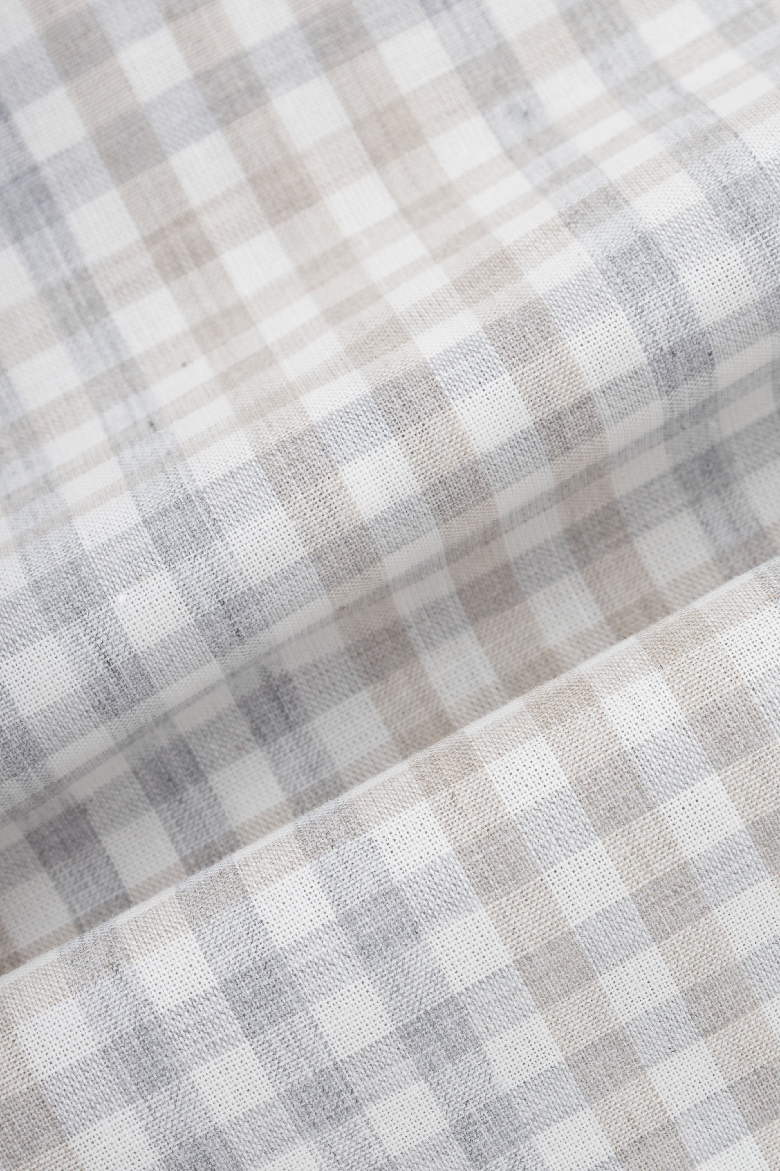 Light Beige Checked Casual Shirt