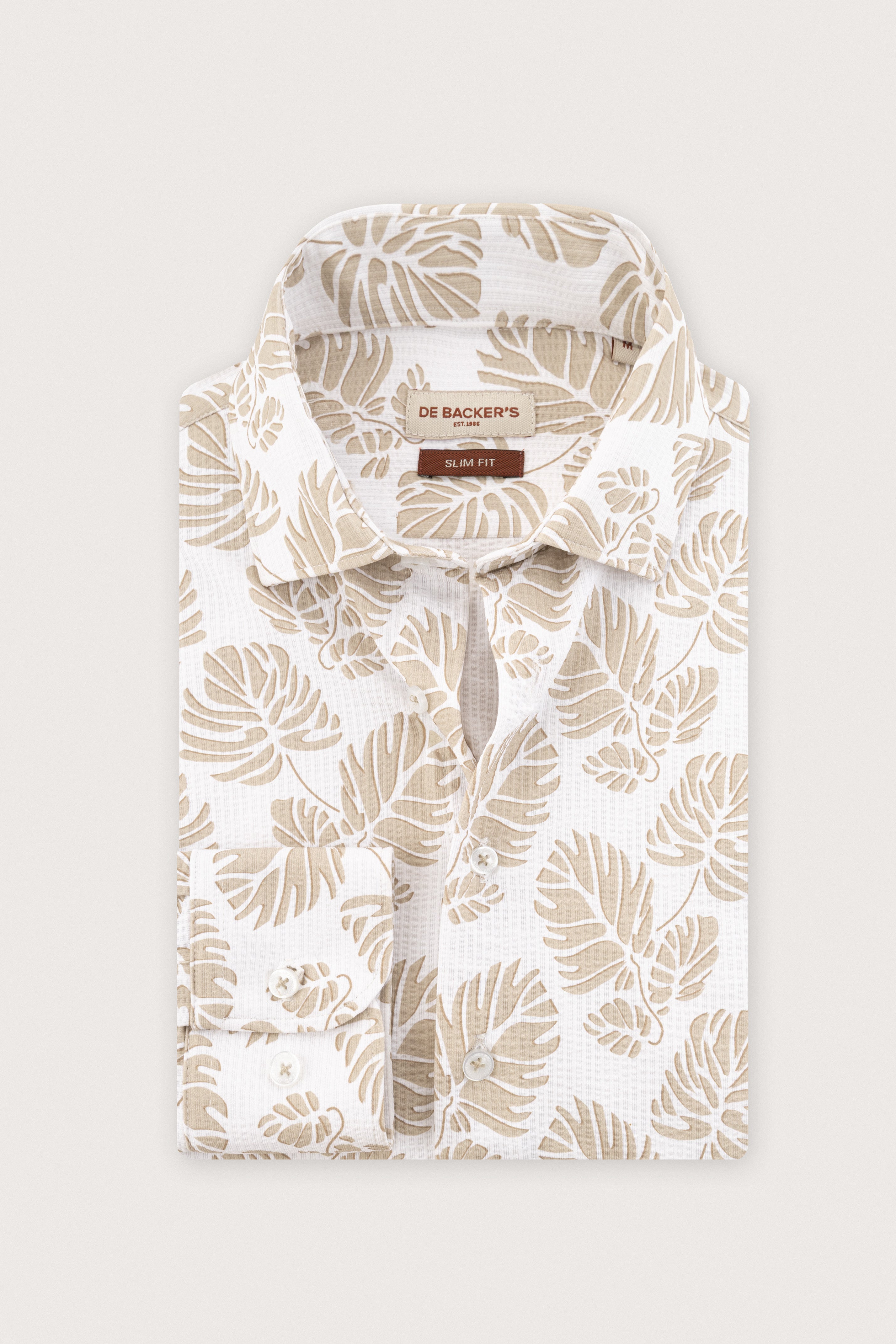 Beige Printed Casual Shirt