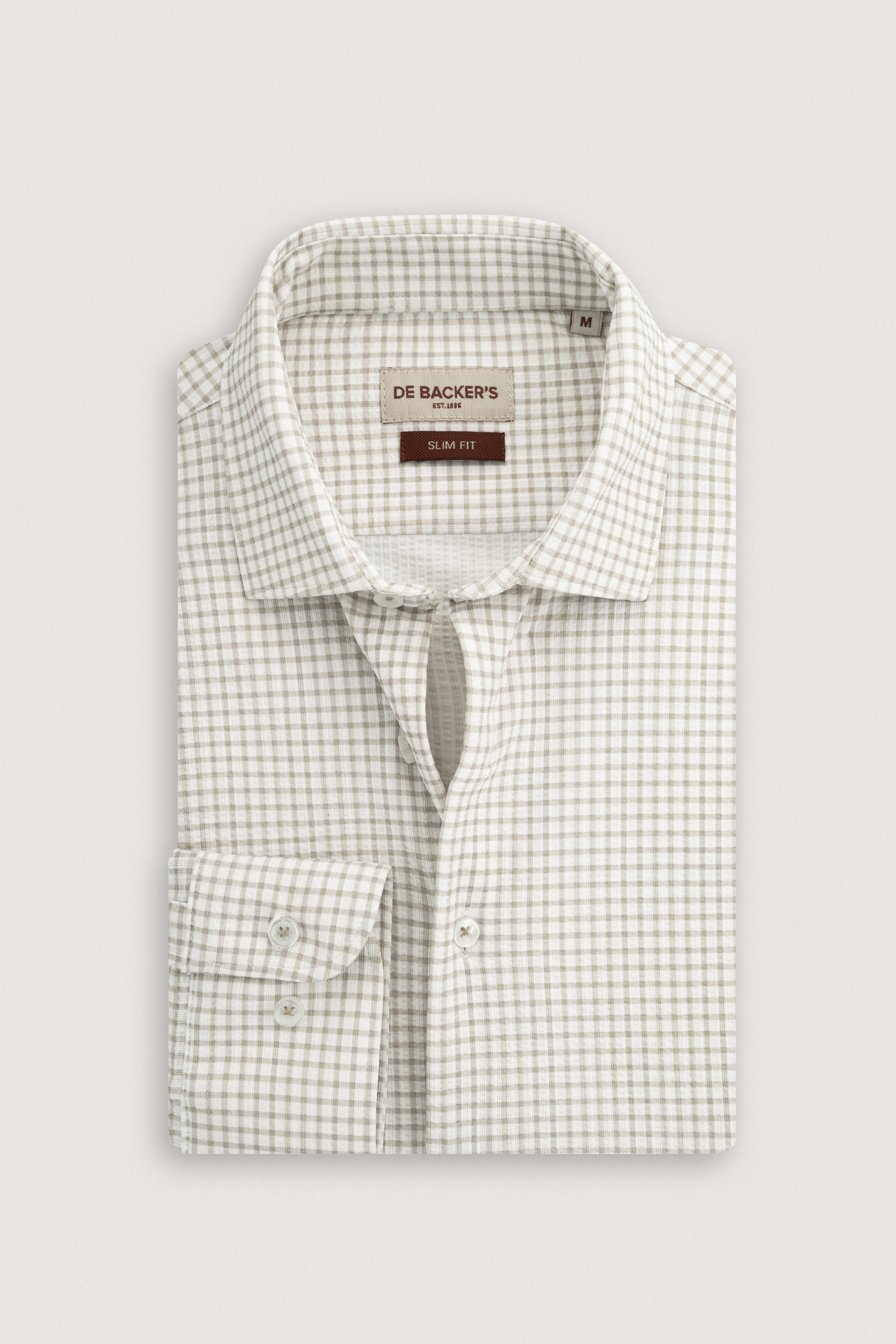 Light Beige Checked Casual Shirt - De Backers - 1