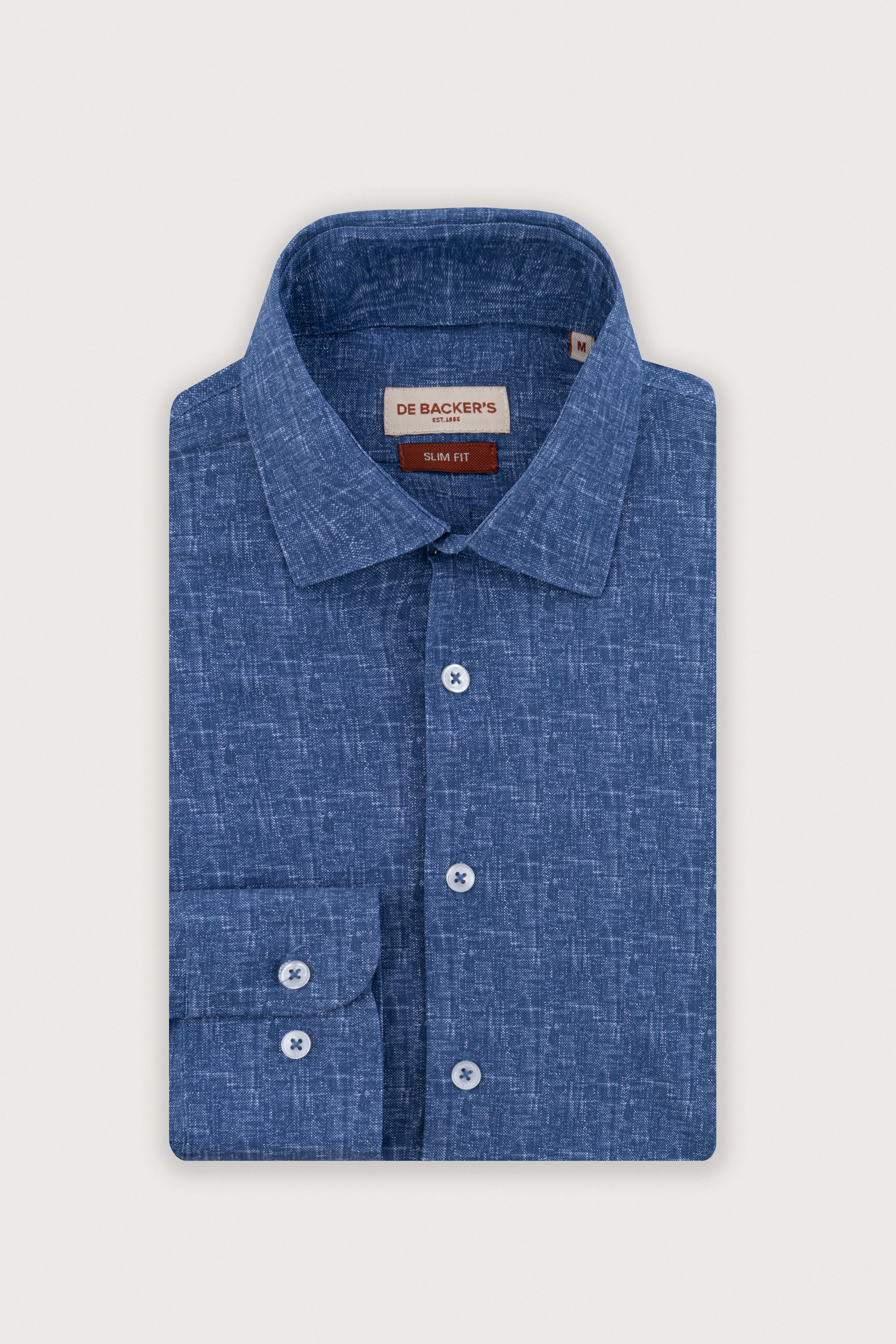 Navy Patterned Casual Shirt