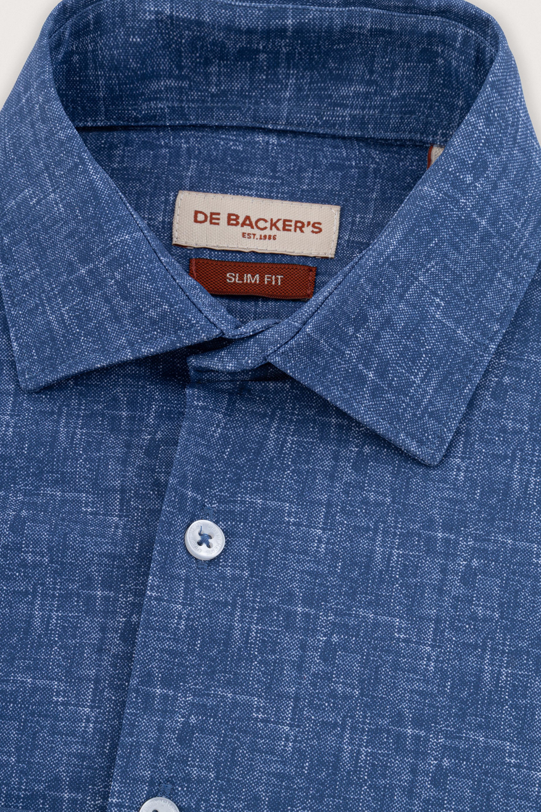 Navy Patterned Casual Shirt