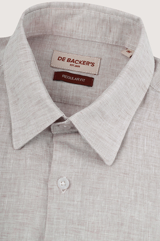 Coffee Casual Linen Blend Shirt