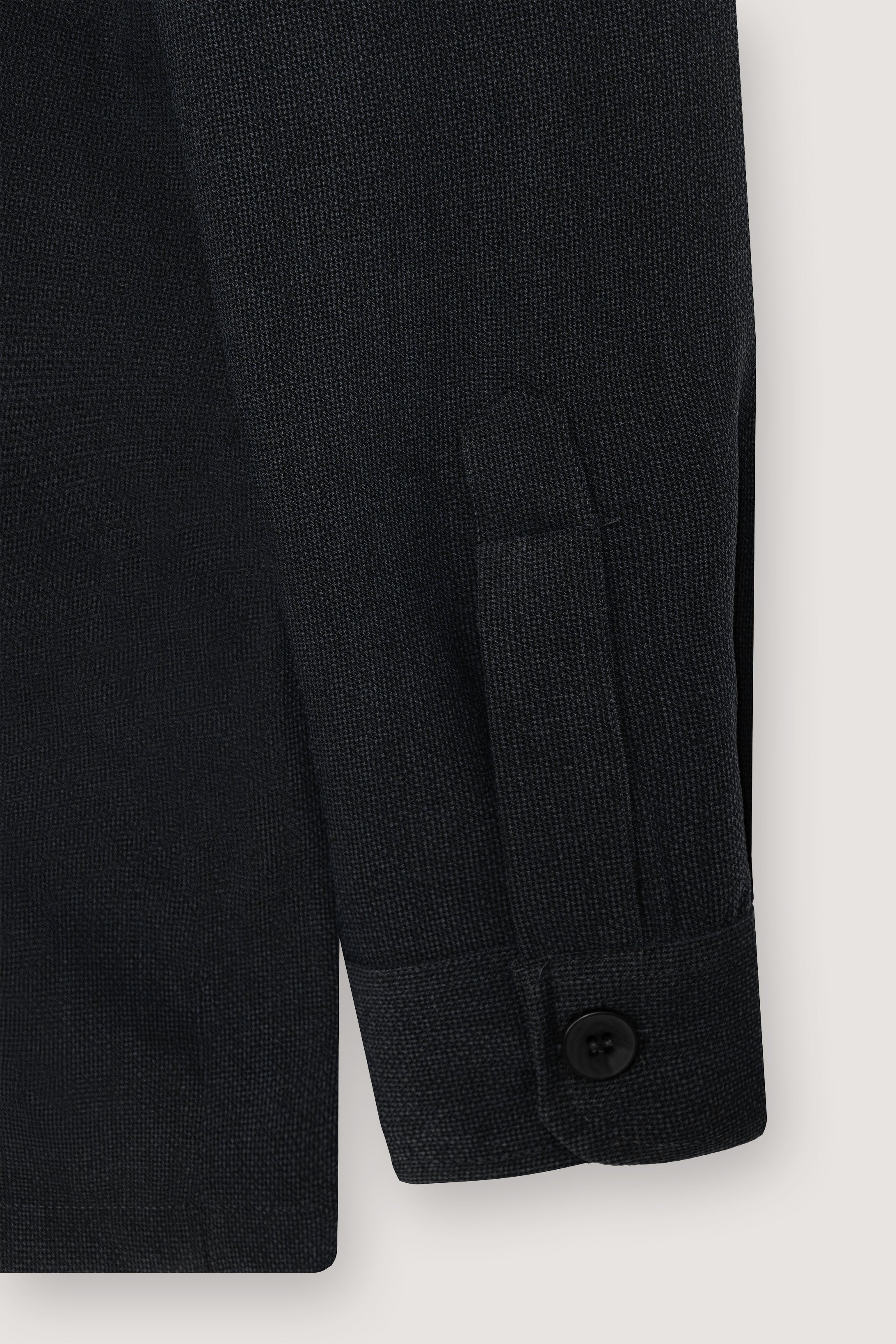 Black Micro Textured Overshirt - 3